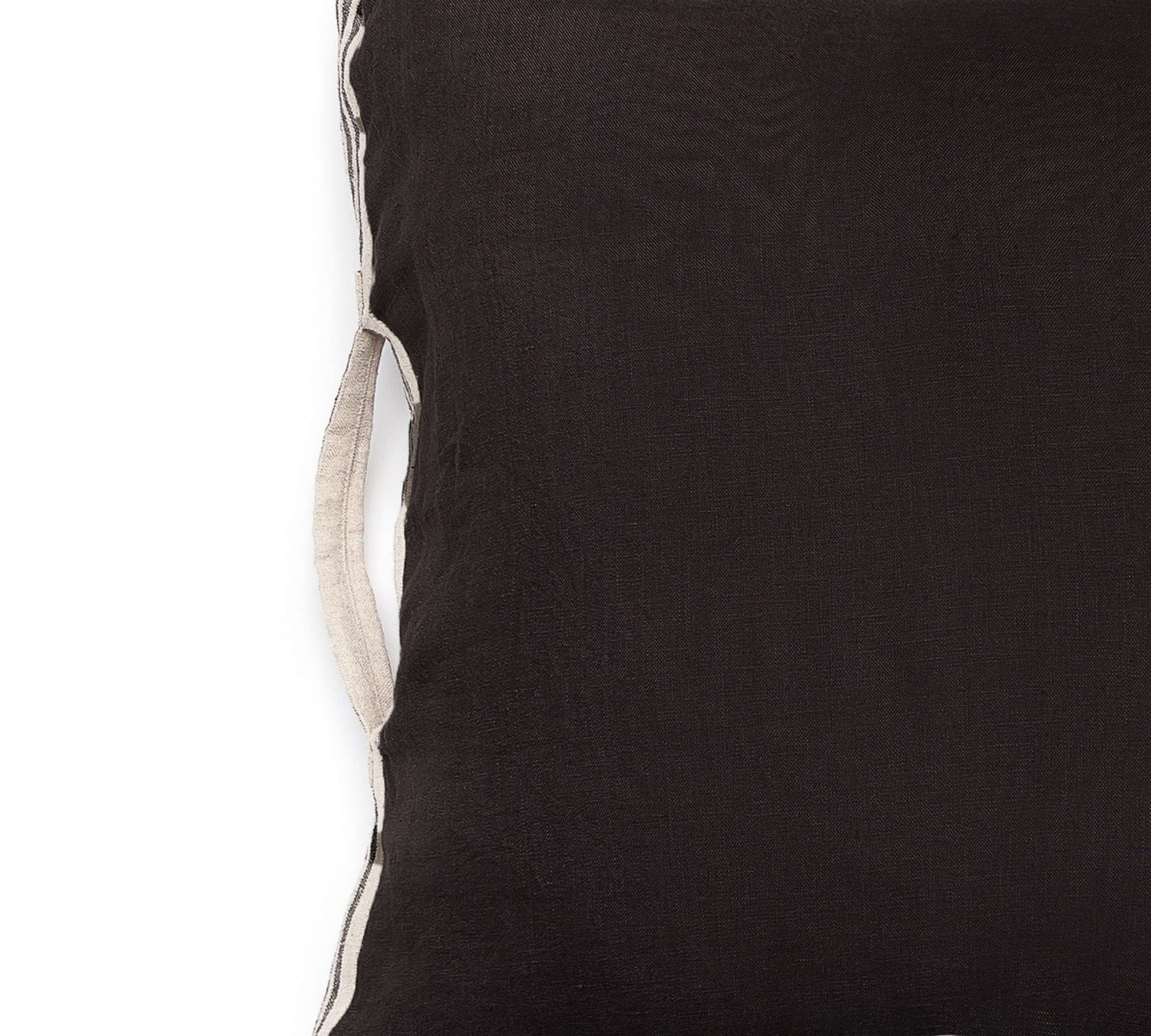 Kissenhülle Naturleinen mit Füllung Schwarz 65 x 65cm