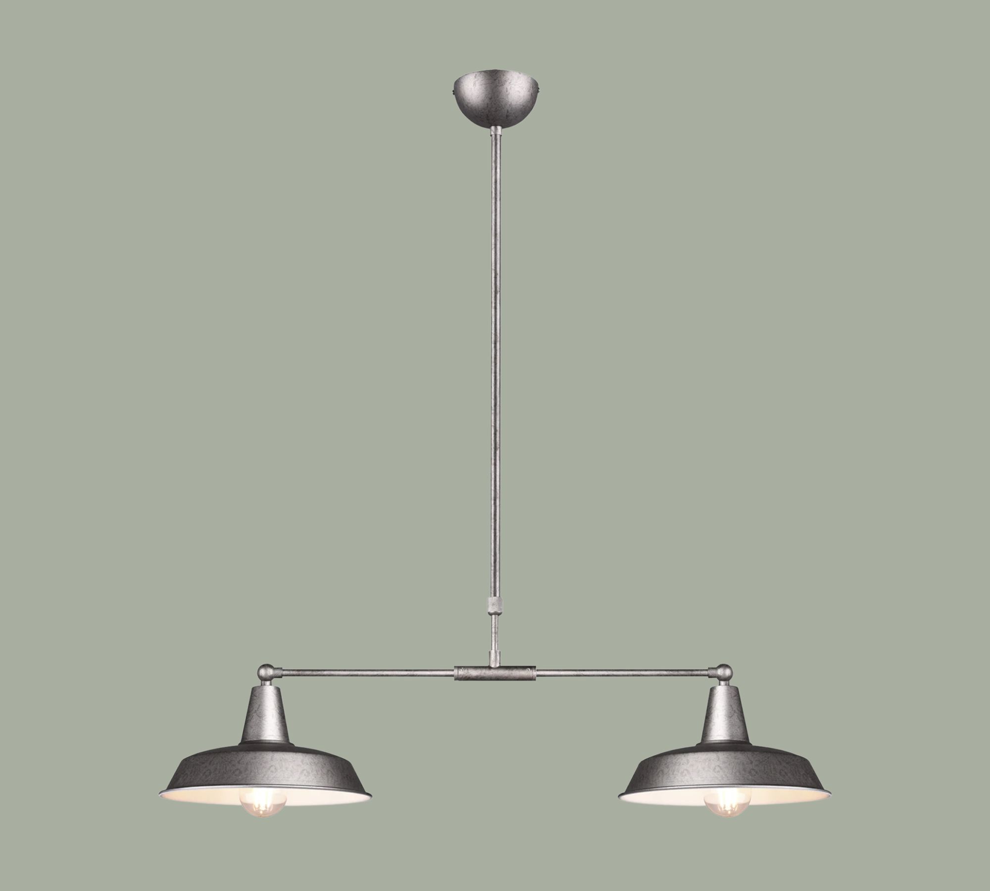 2-Light Pendant Light Rustic Silver