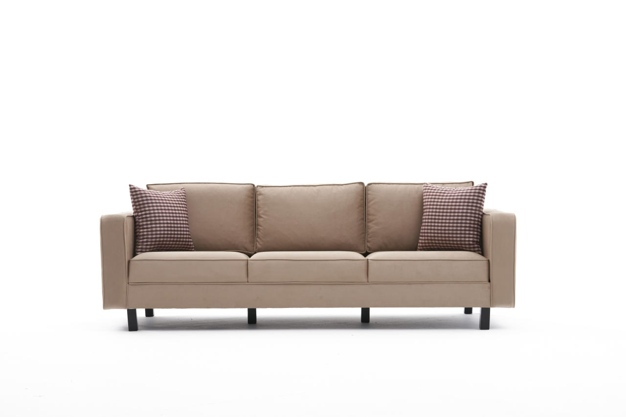 Kale Sofa 3-Sitzer Samt Creme