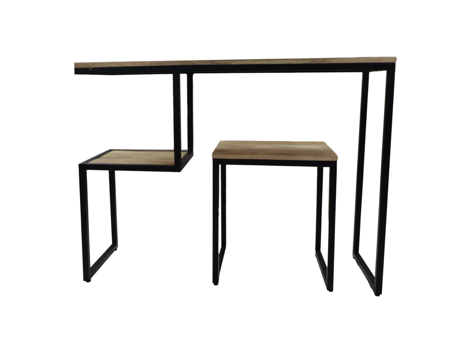 Step Schreibtisch mit Hocker Mangoholz Metall
