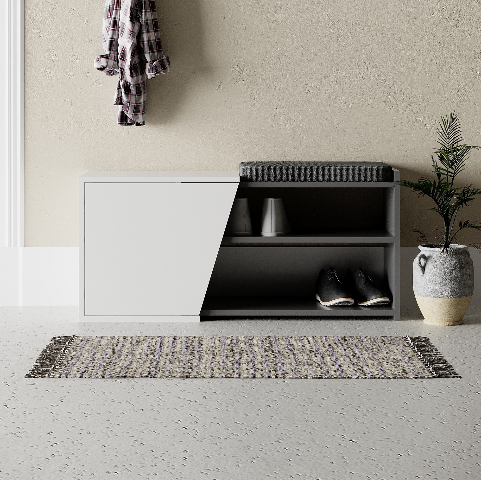 Fiona shoe cabinet Anthracite White