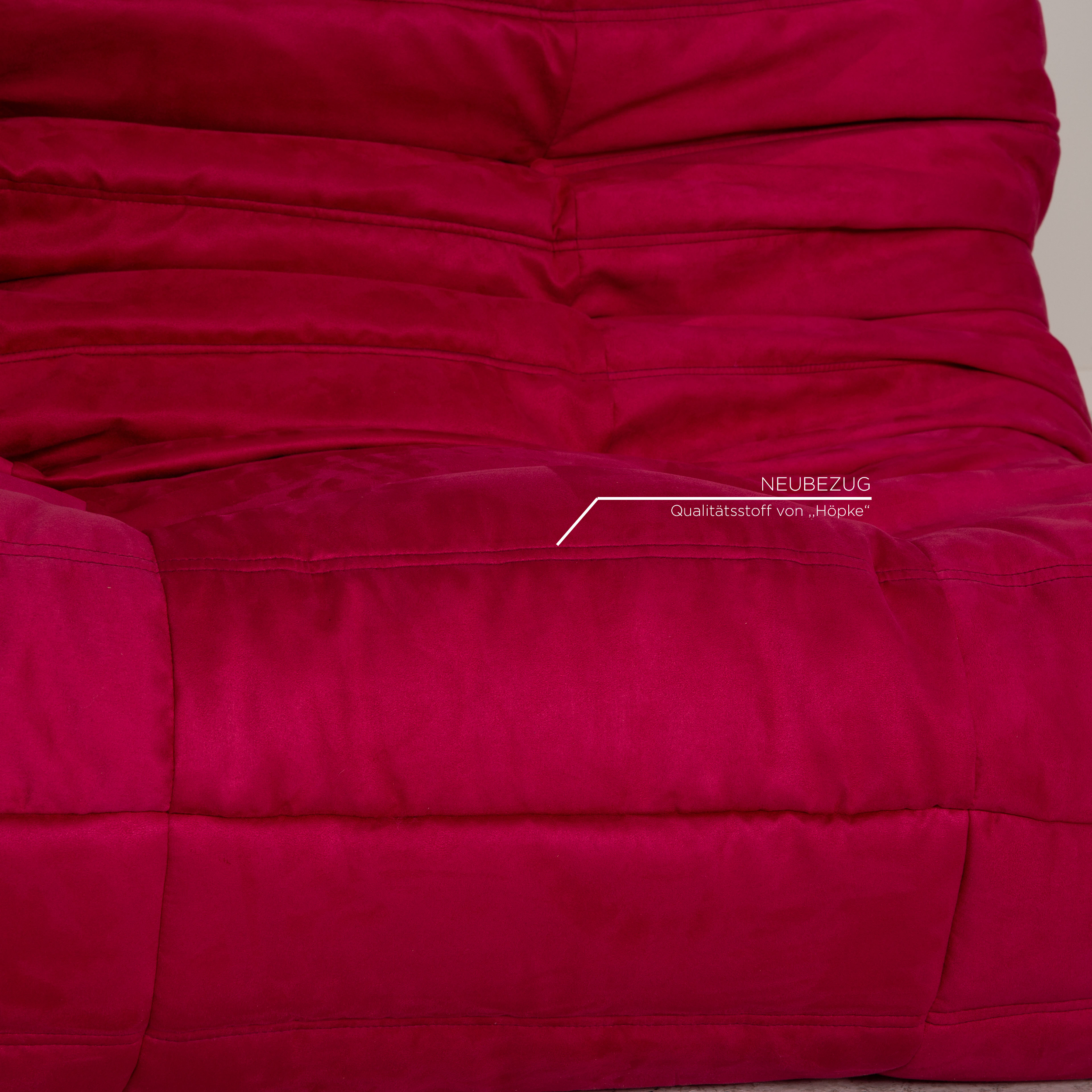 Togo Sofa 3-Sitzer Stoff Rot