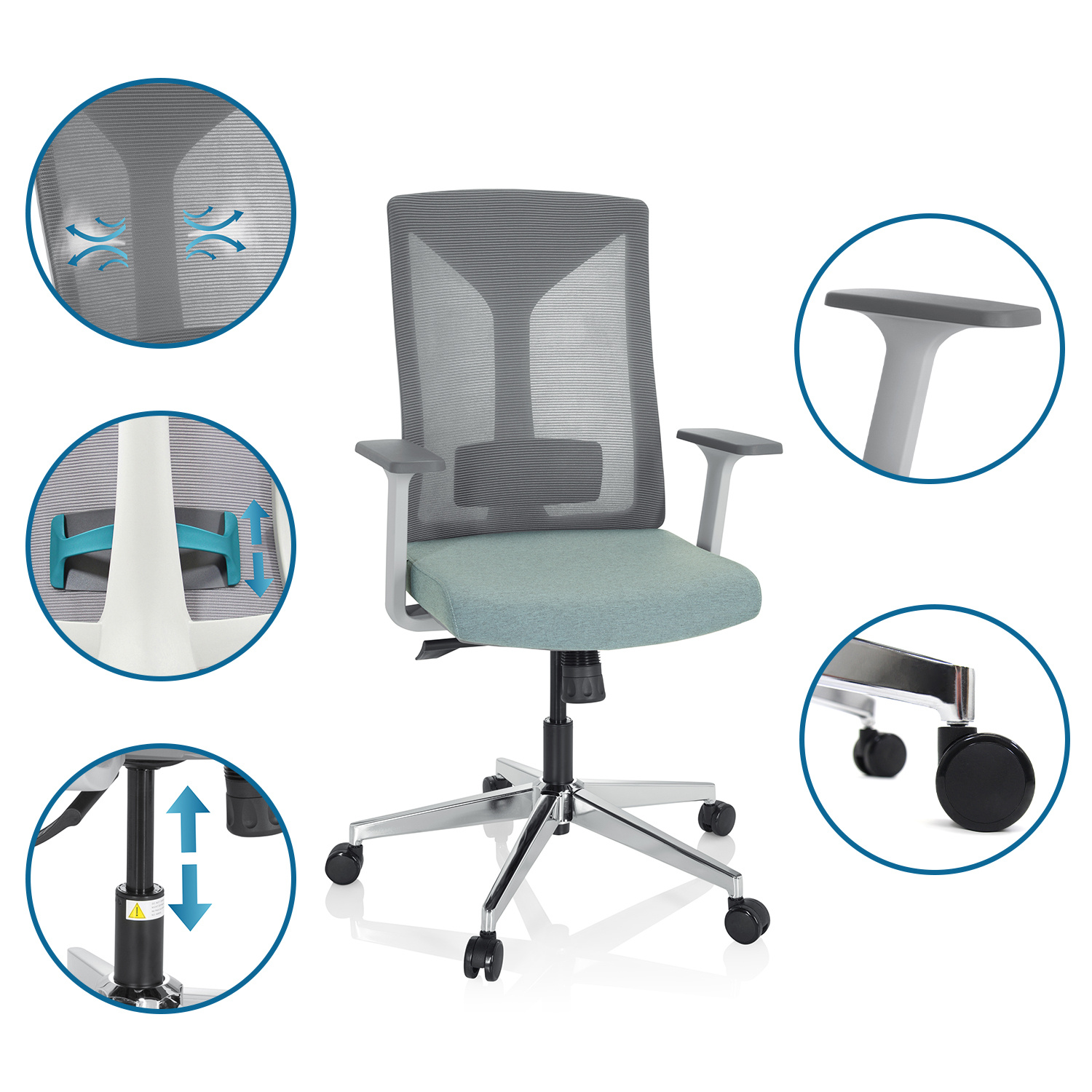 HALIFAX Bürostuhl Netzstoff Grün