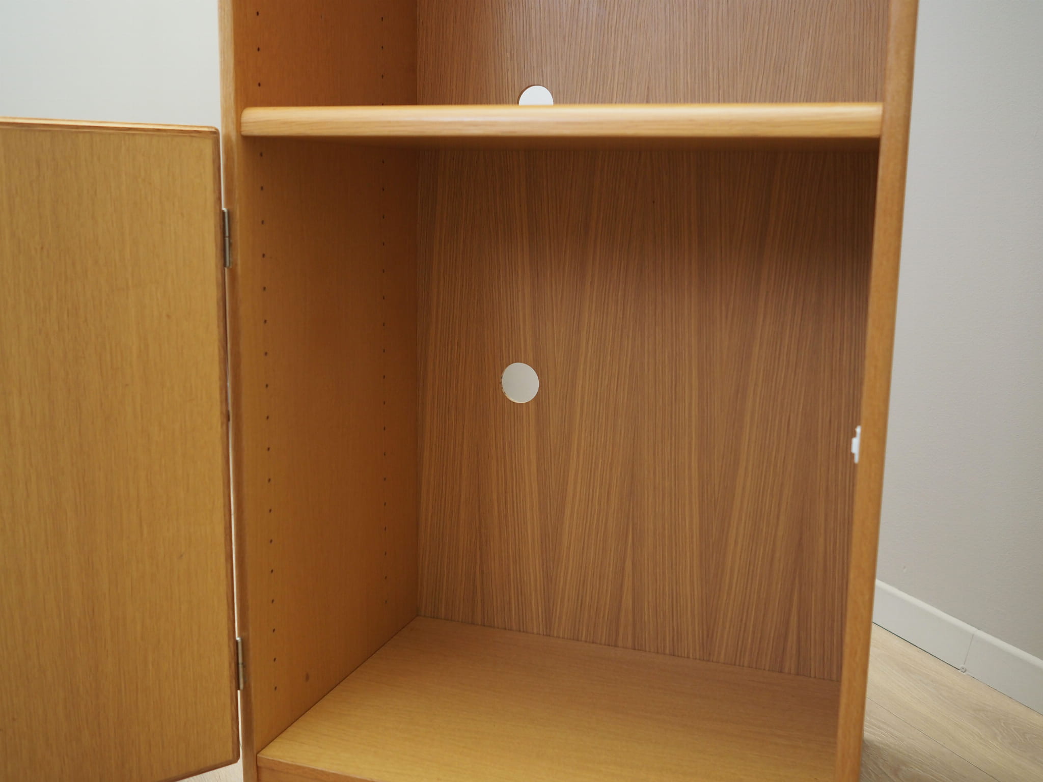 Vintage bookshelf, ash wood, brown, 1960s