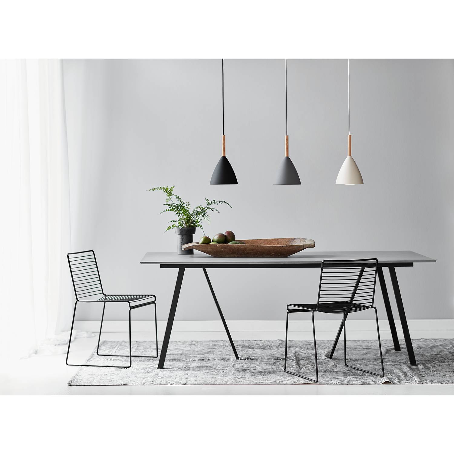 1-Flammig Pendelleuchte Pure Stahl Grau