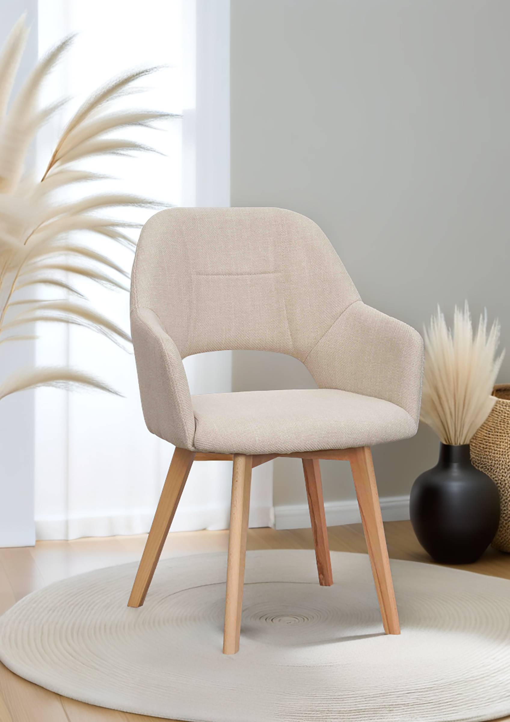 Stade Dining Chair Set of 2 Beige