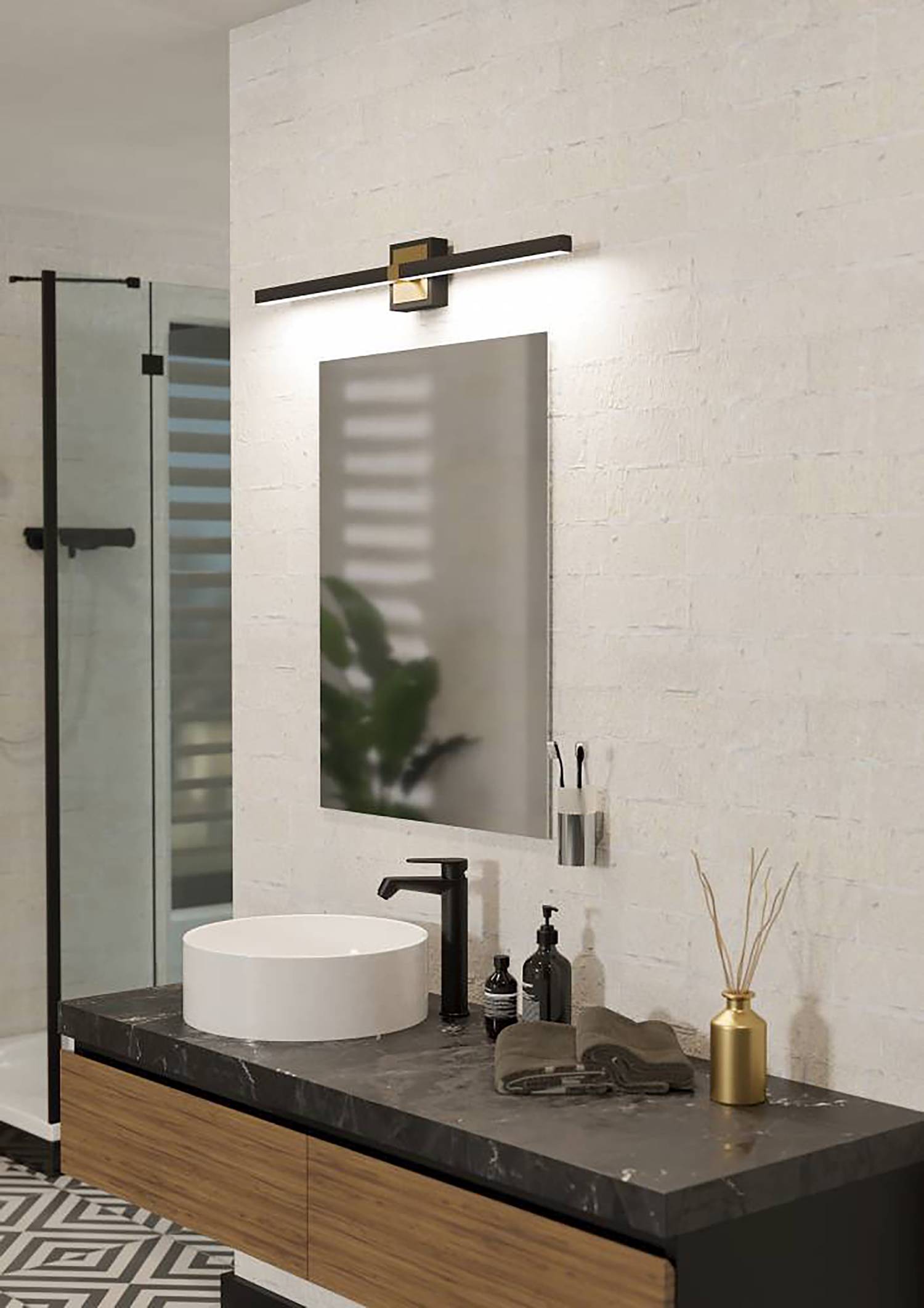 LED Wall Light Peguera Polycarbonate Steel