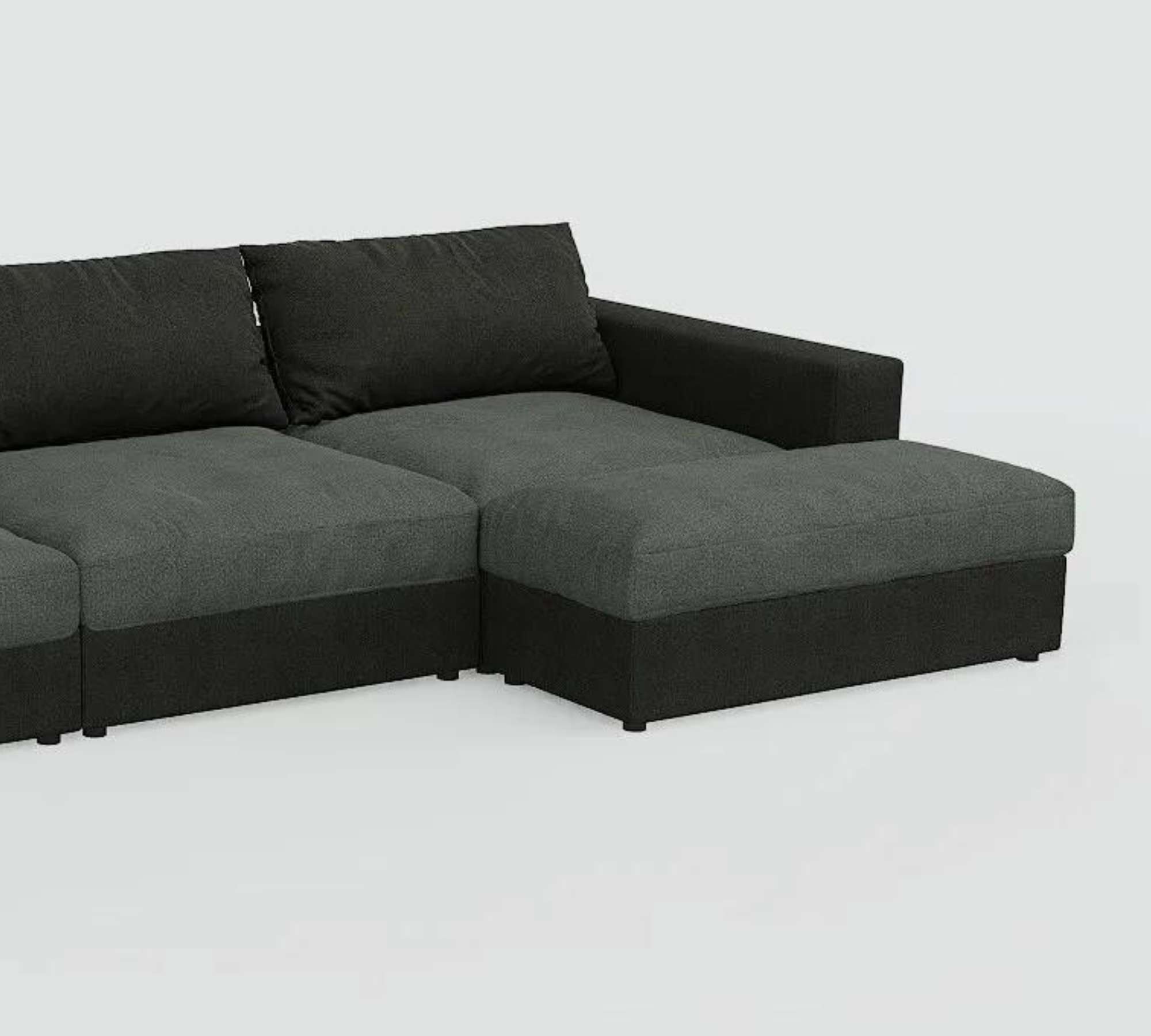Flayr Sofa Récamiere Rechts Webstoff Grautöne