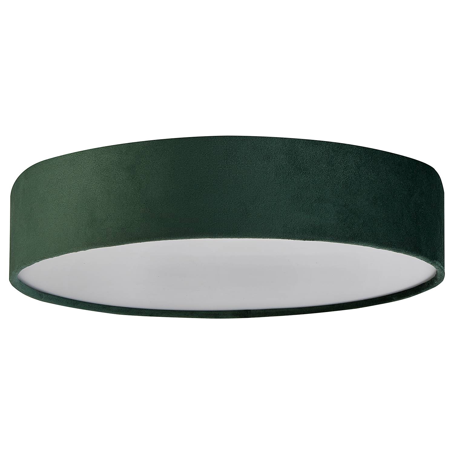 Ceiling light Drum velvet dark green Ø 50cm
