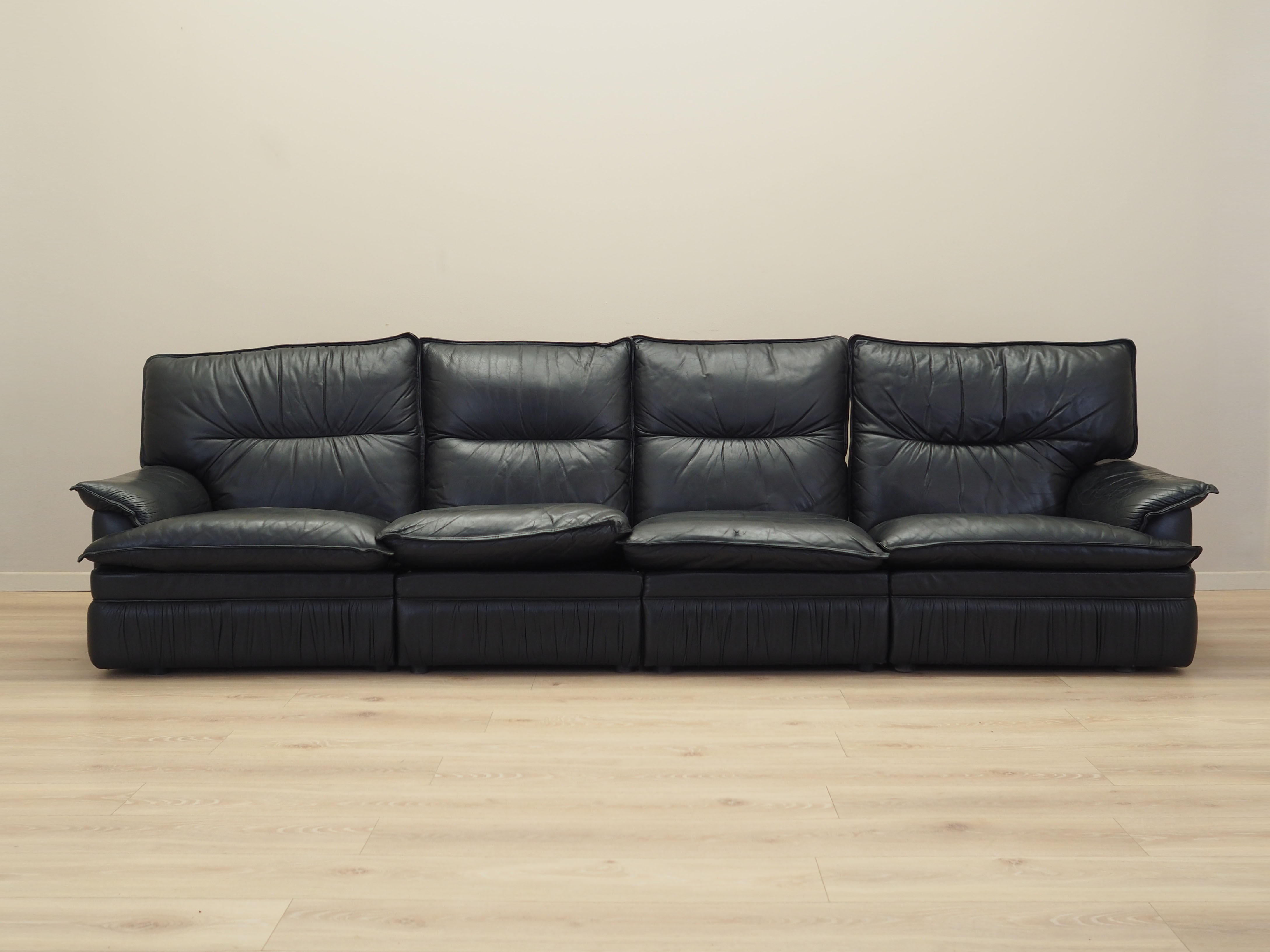 Modular sofa leather black 1960s