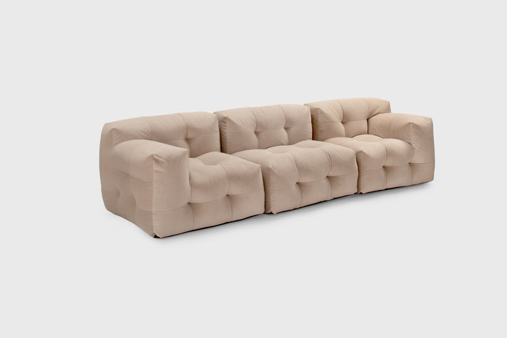 Not-A-Sofa Modulares 3-Sitzer Sofa Velours Beige
