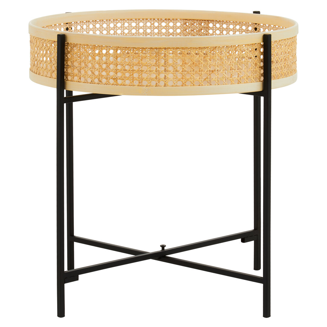 Depok Round Side Table Mango Wood Metal