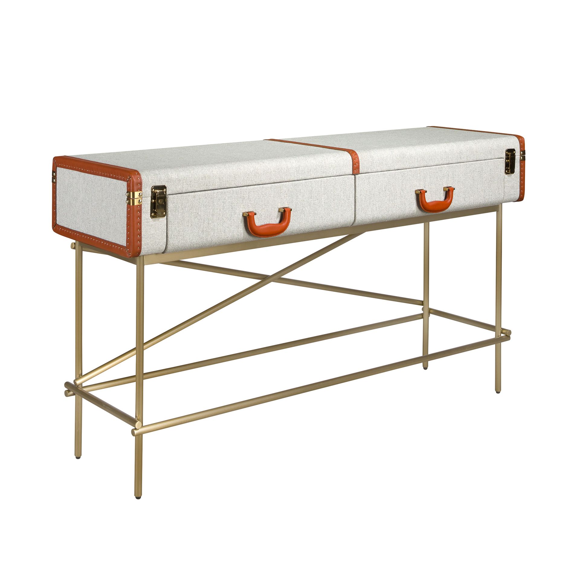 Console table made of fabric walnut wood 3271