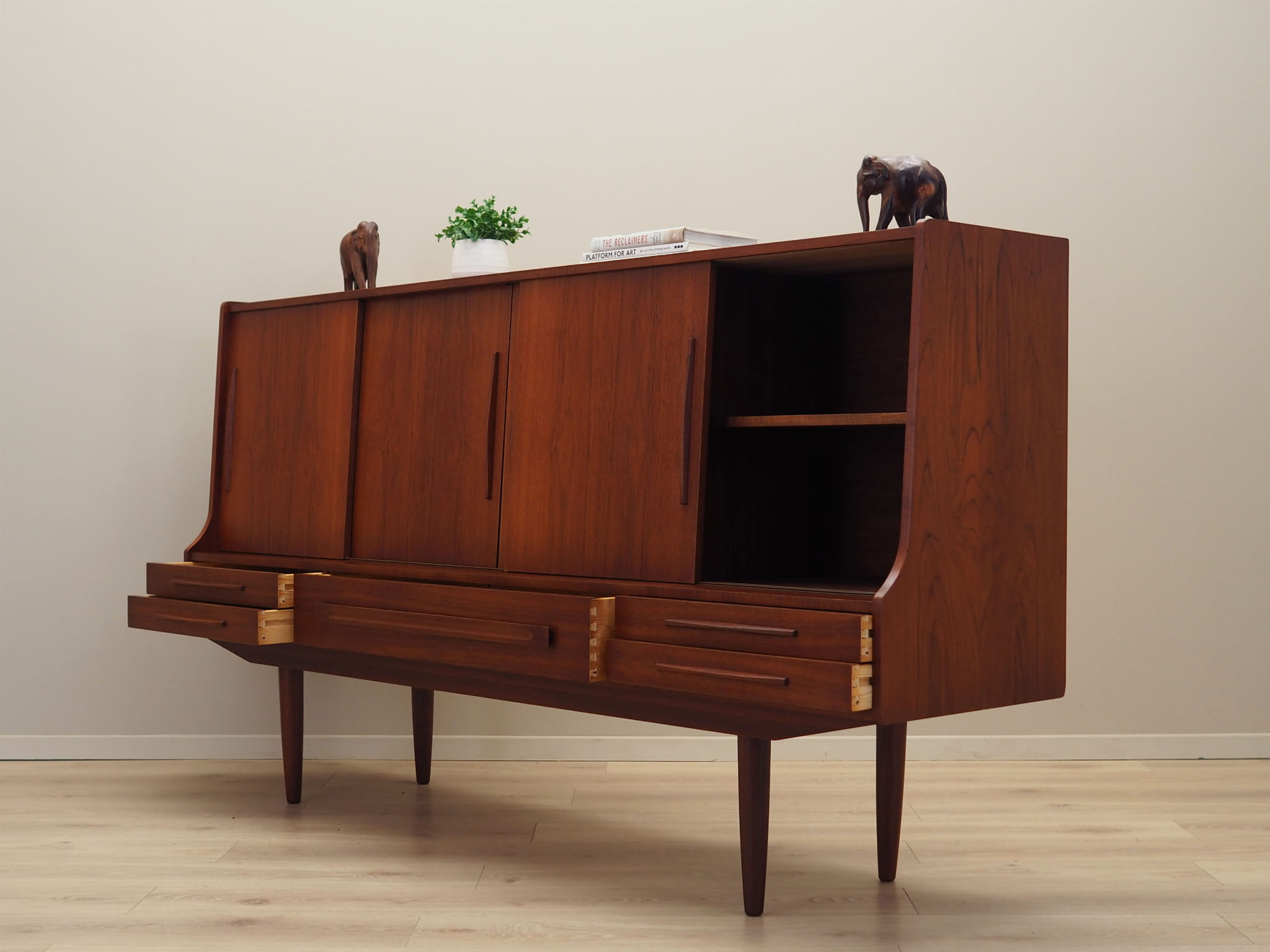 Vintage sideboard teak wood brown 1960s