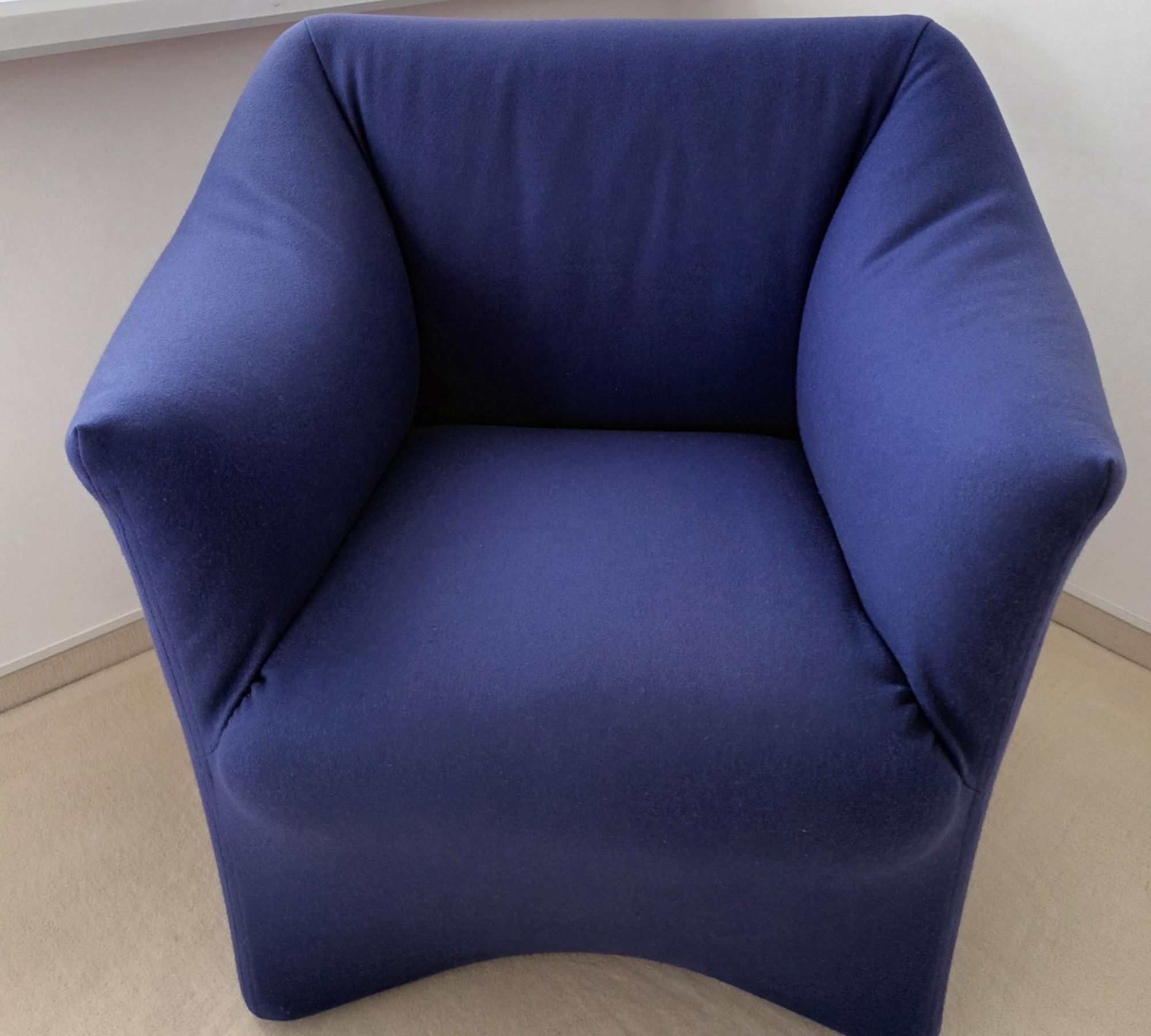 Ess Sessel mit Rollen Baumwolle Holz Blau