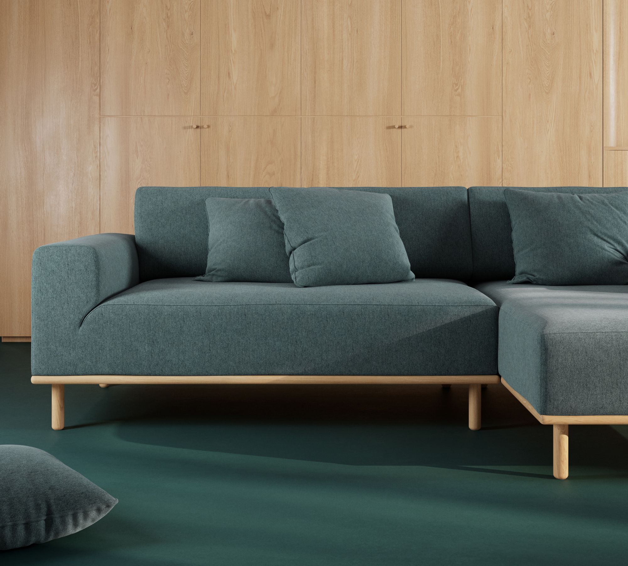 Vilmar Sofa 3-Sitzer Récamiere Rechts Form Blue Grey