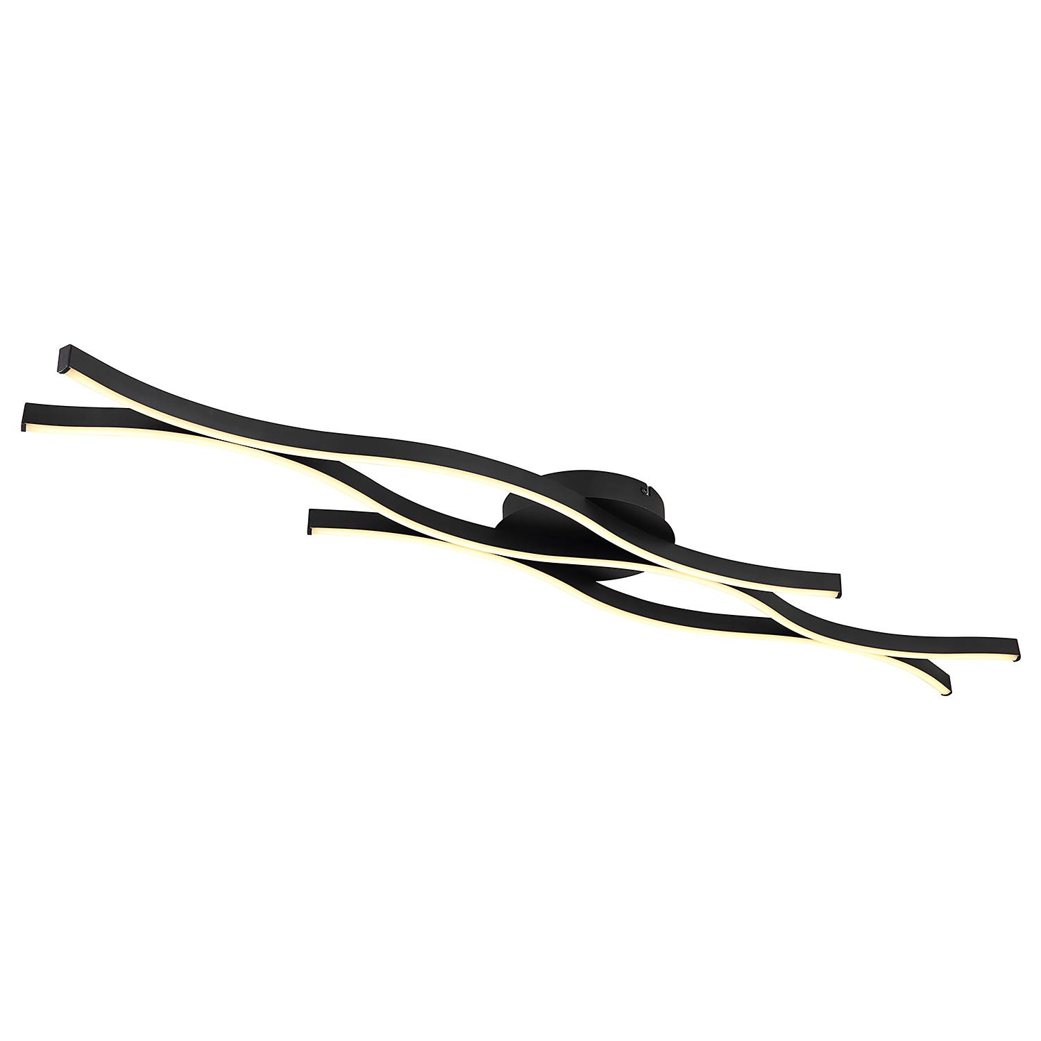 1-Flammig Geronimo Deckenleuchte Aluminium Acrylglas Schwarz