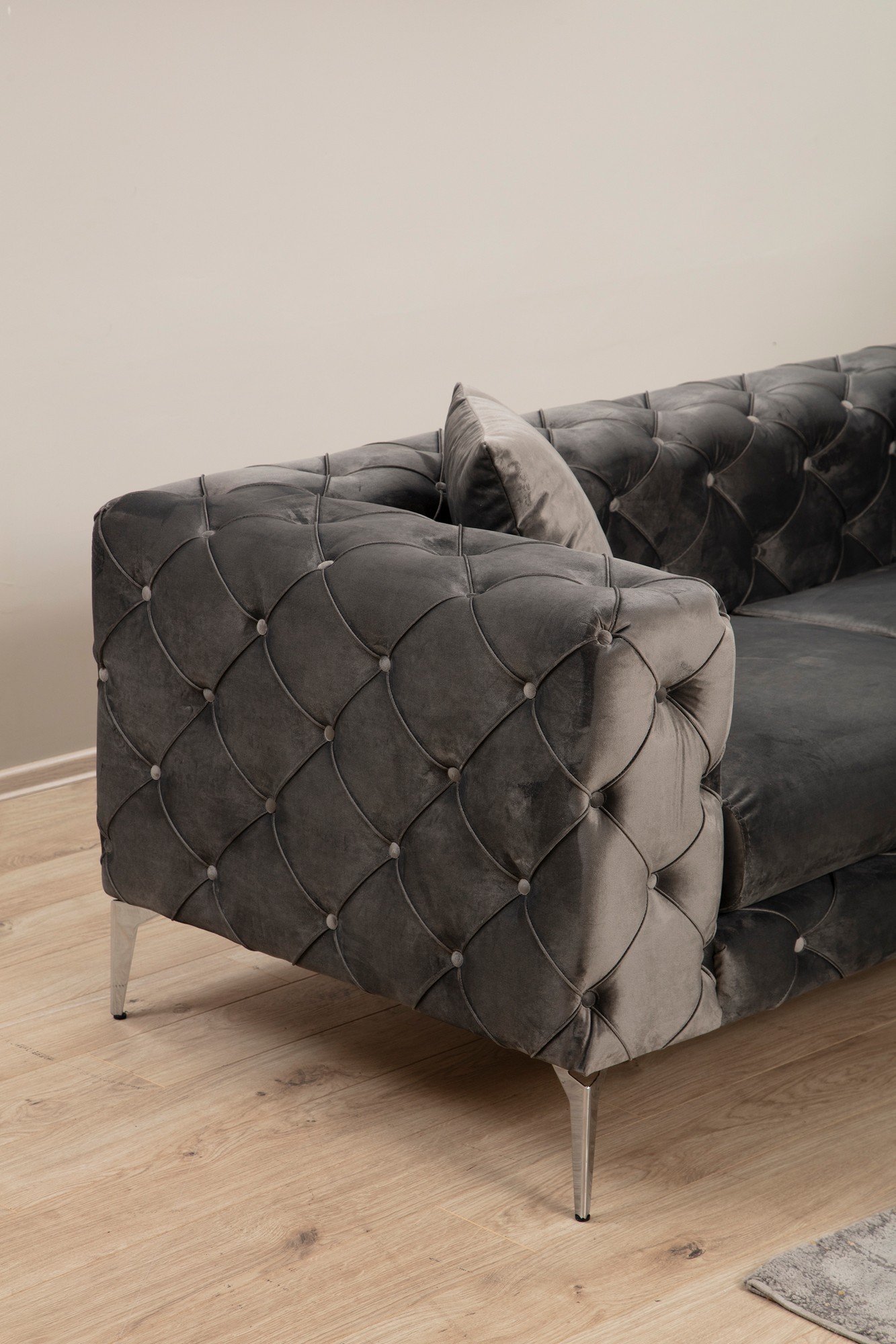 Elegant sofa 3-seater anthracite