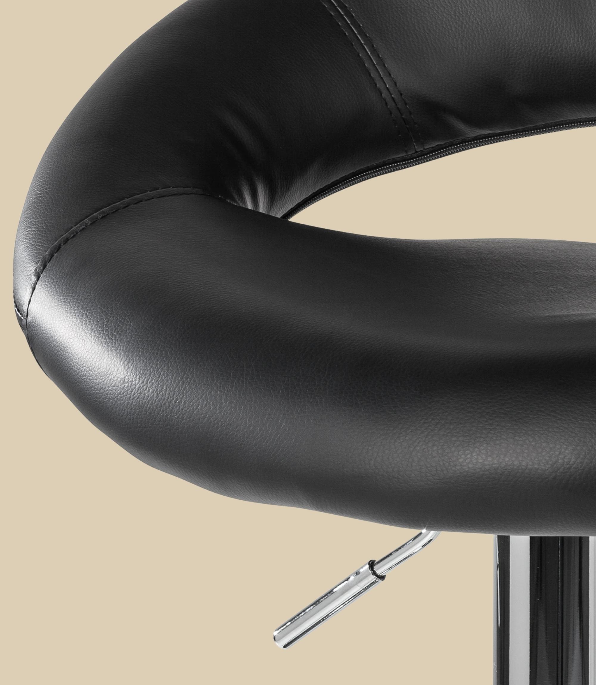 Bar stool faux leather black