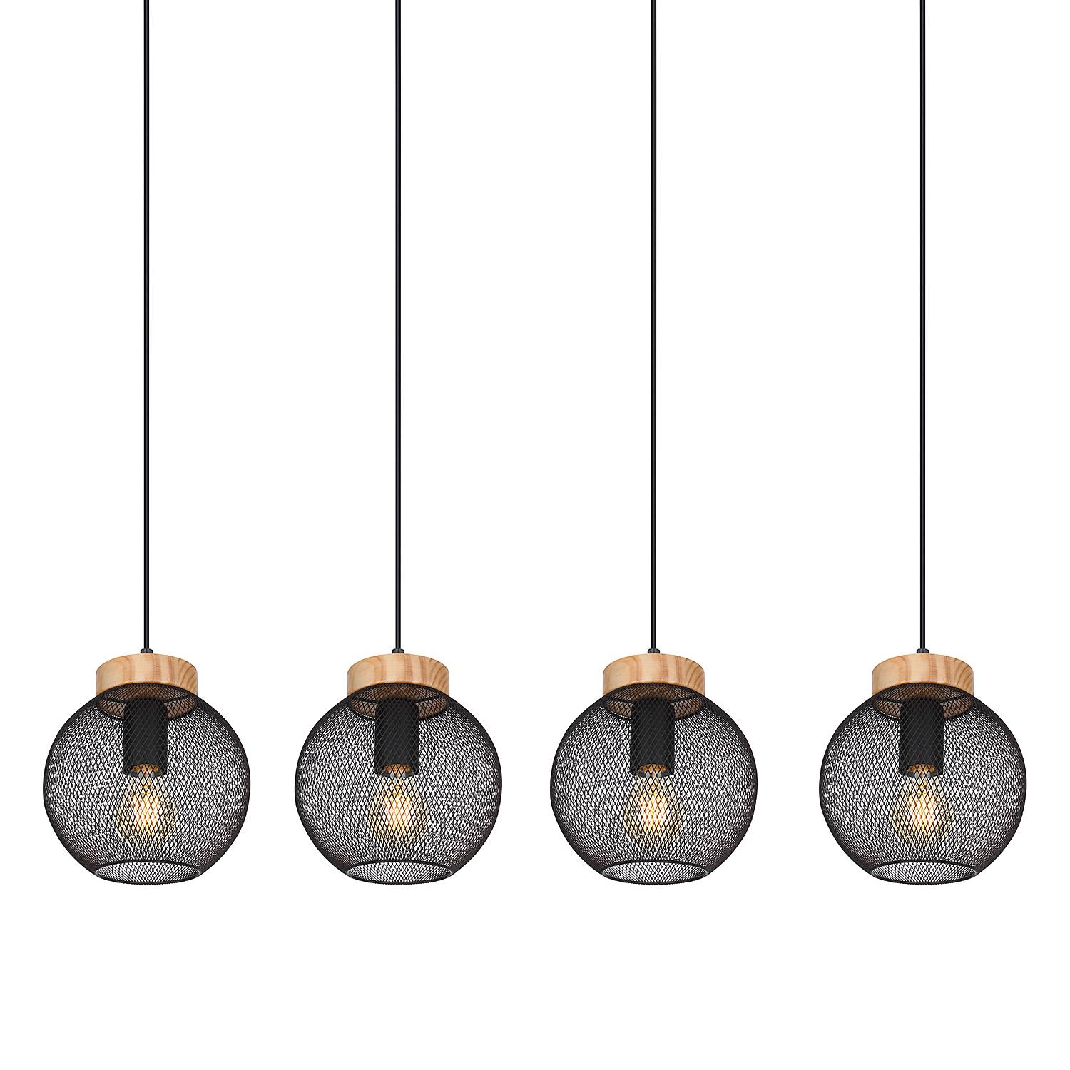 4-flame pendant light Pablo Ficus iron black