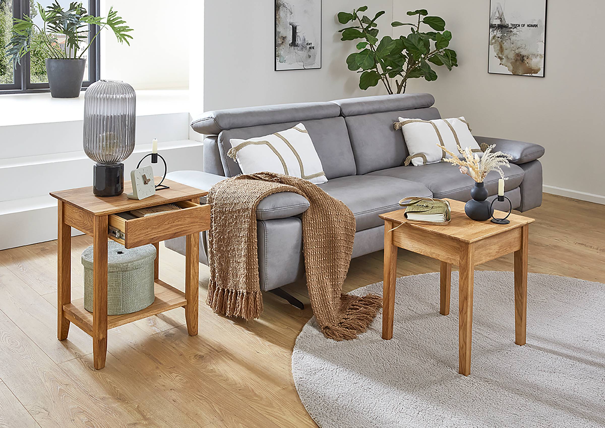 Montana Massiver Beistelltisch 8 Eiche