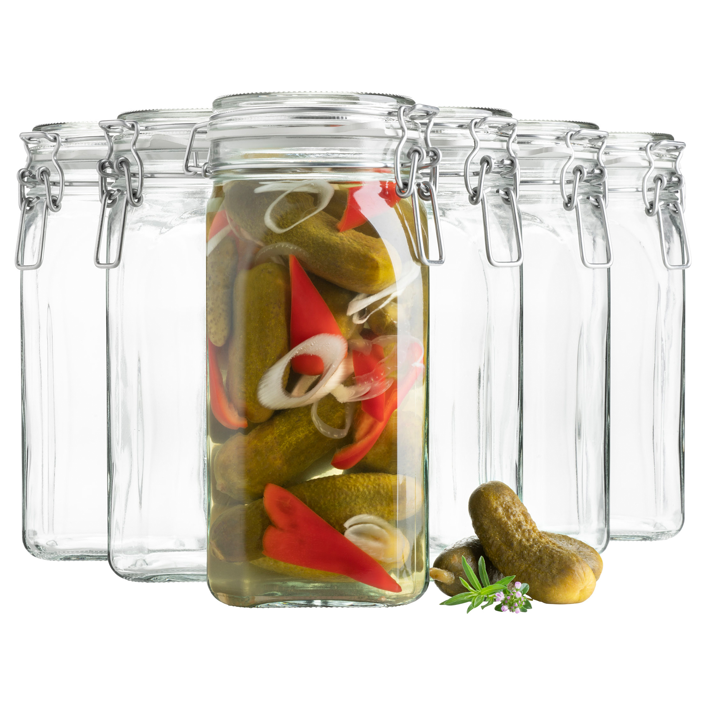 Yotki Einmachglas 6er-Set Klarglas Transparent