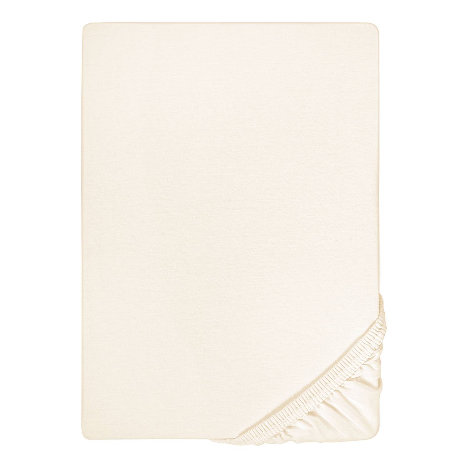 Feinjersey Spannbettuch Baumwolle Creme 