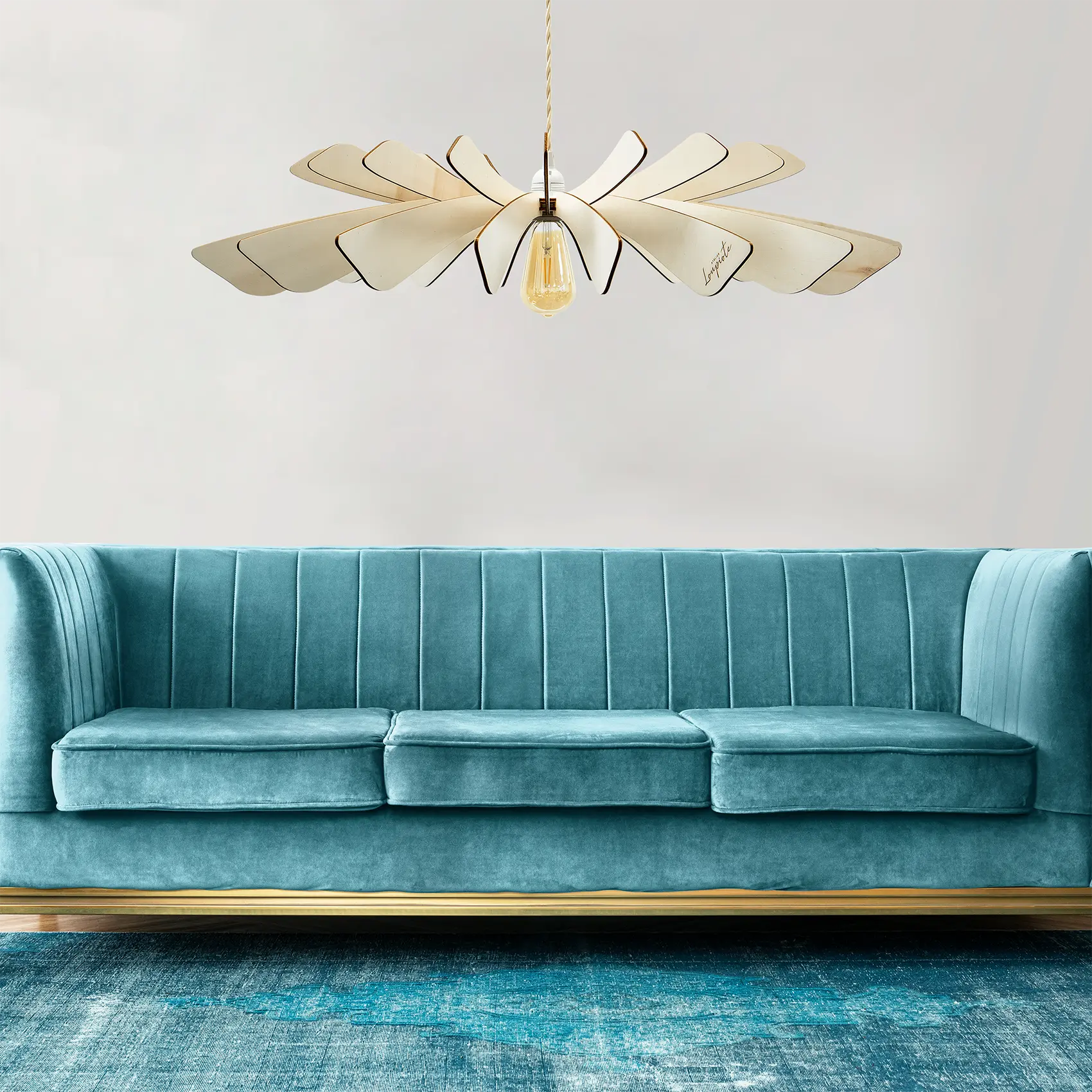 Aurora Pendant Light Wood 100cm