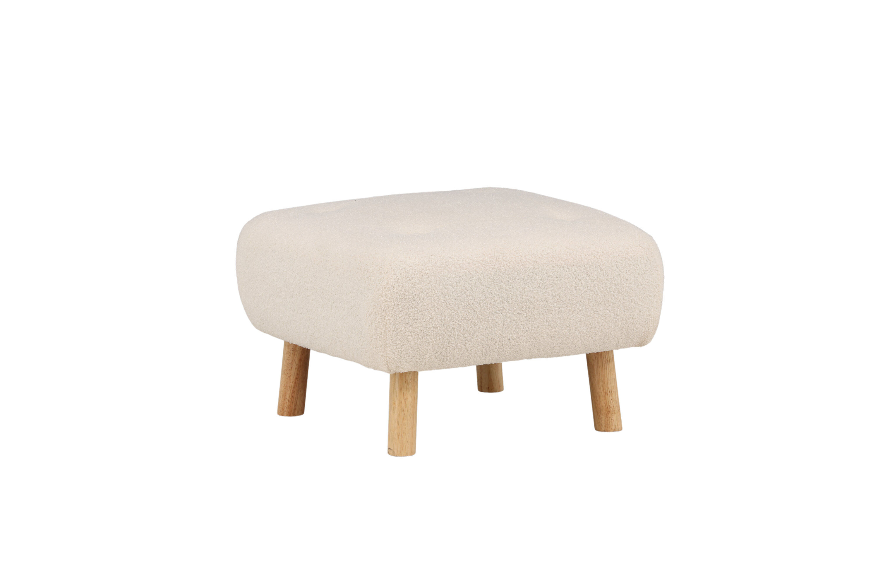 Salina Pouf/Ottoman Bouclé Whitewash/White