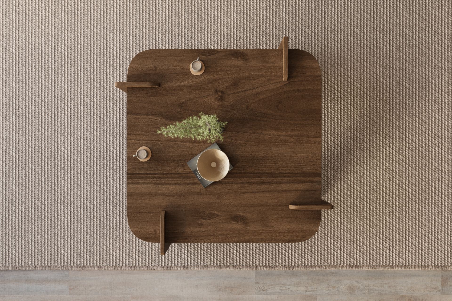 Coffee Table Walnut Brown Look