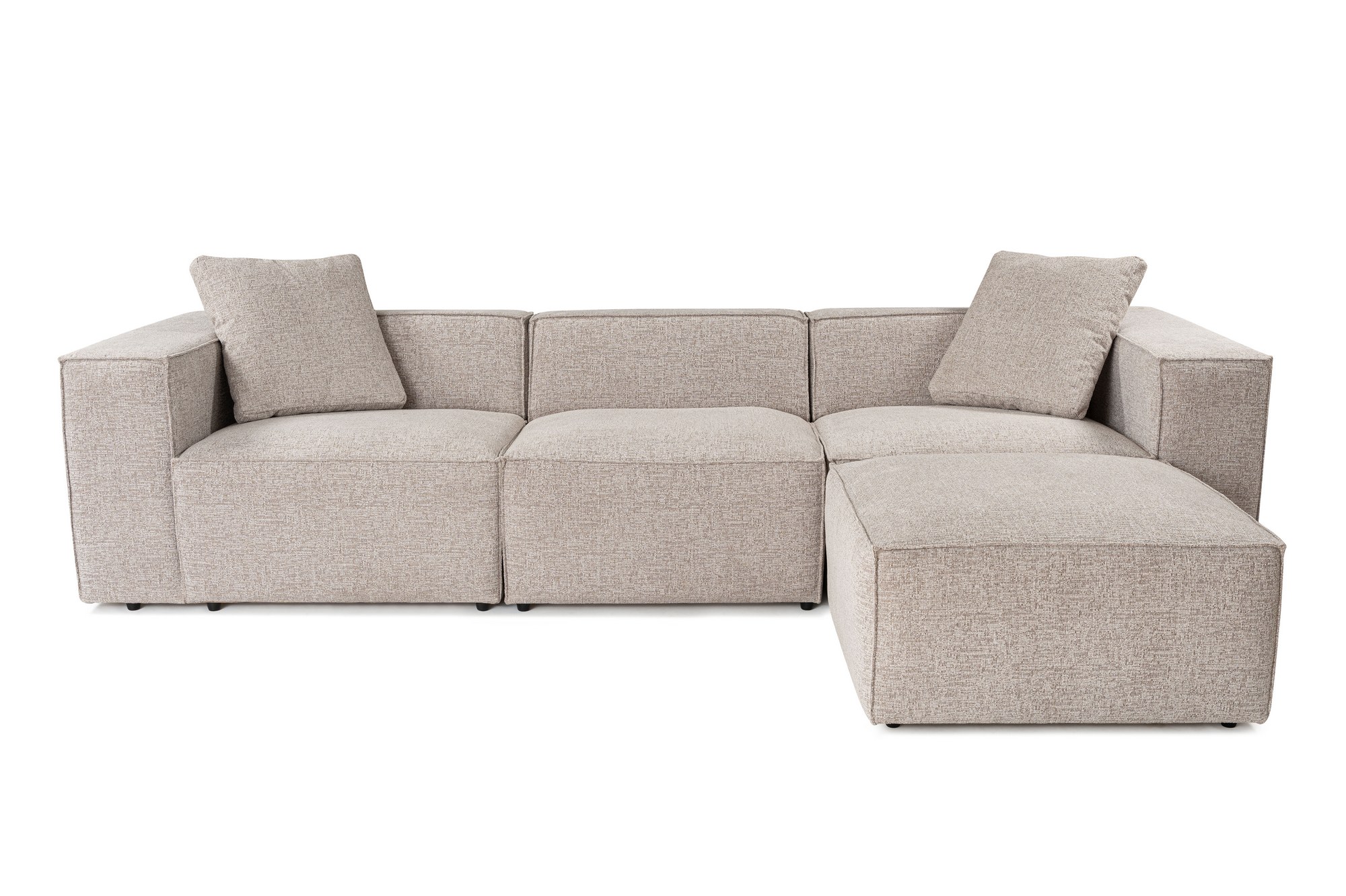 Emma Sofa 3-Sitzer & Fußhocker Mokka