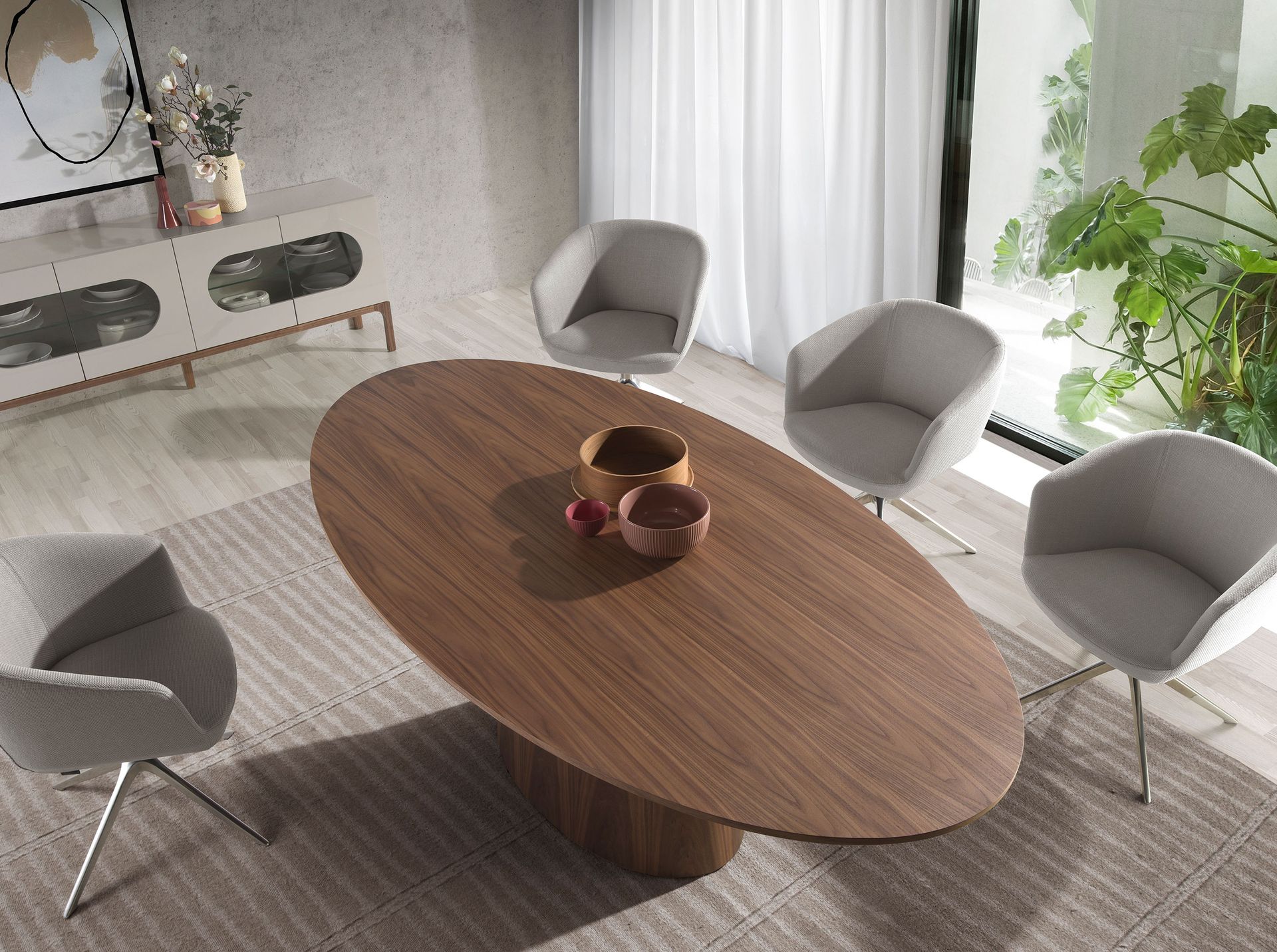 Swivel Chair Textile Grey