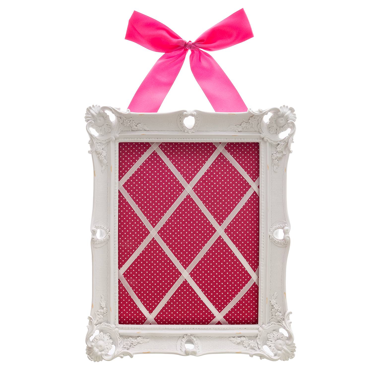 Memo Board Justina Polyresin Weiß / Pink