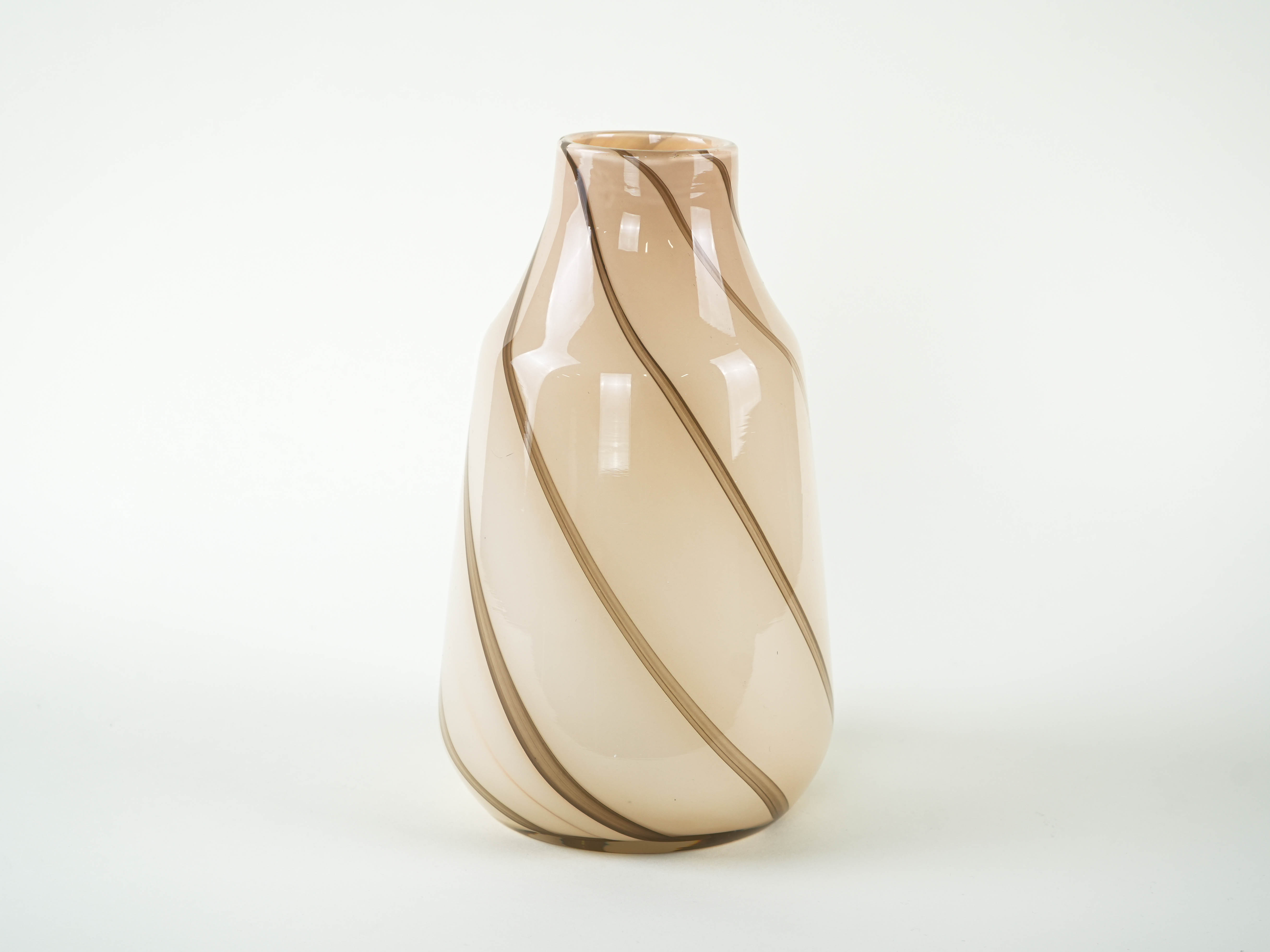Glass Vase Beige 1970s