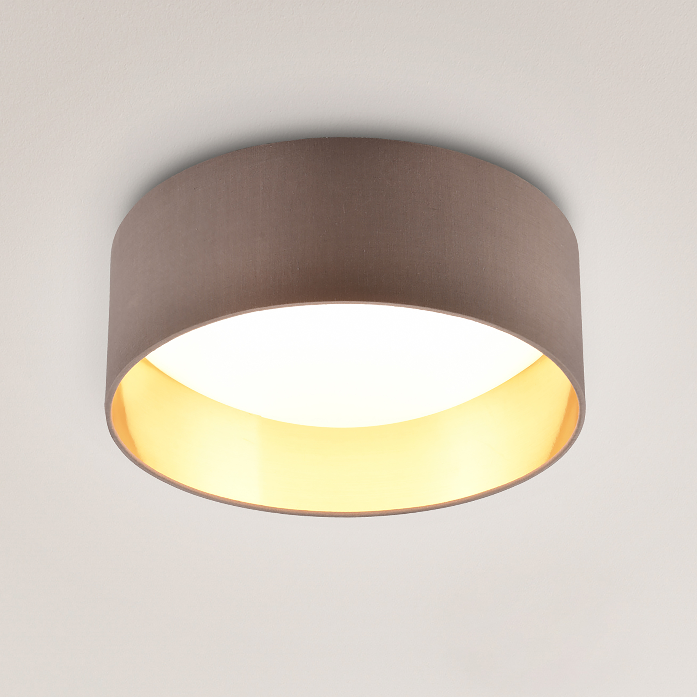 LED-Deckenleuchte Locarno Kunststoff 1-flammig Taupe / Gold