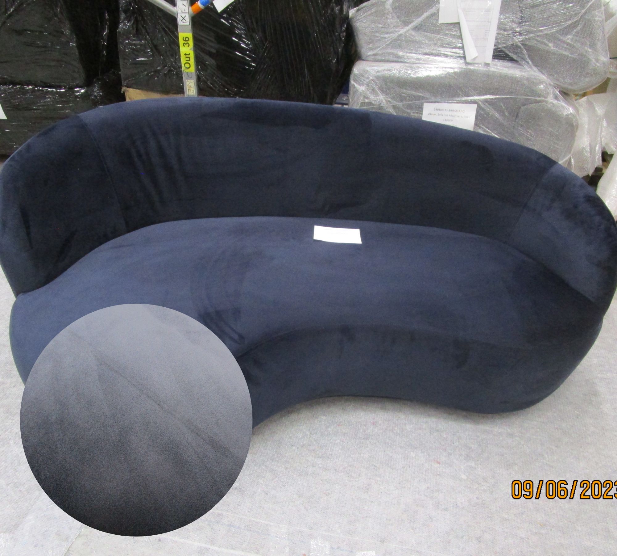 Rose Sofa 2,5-Sitzer Velour Lux Navy