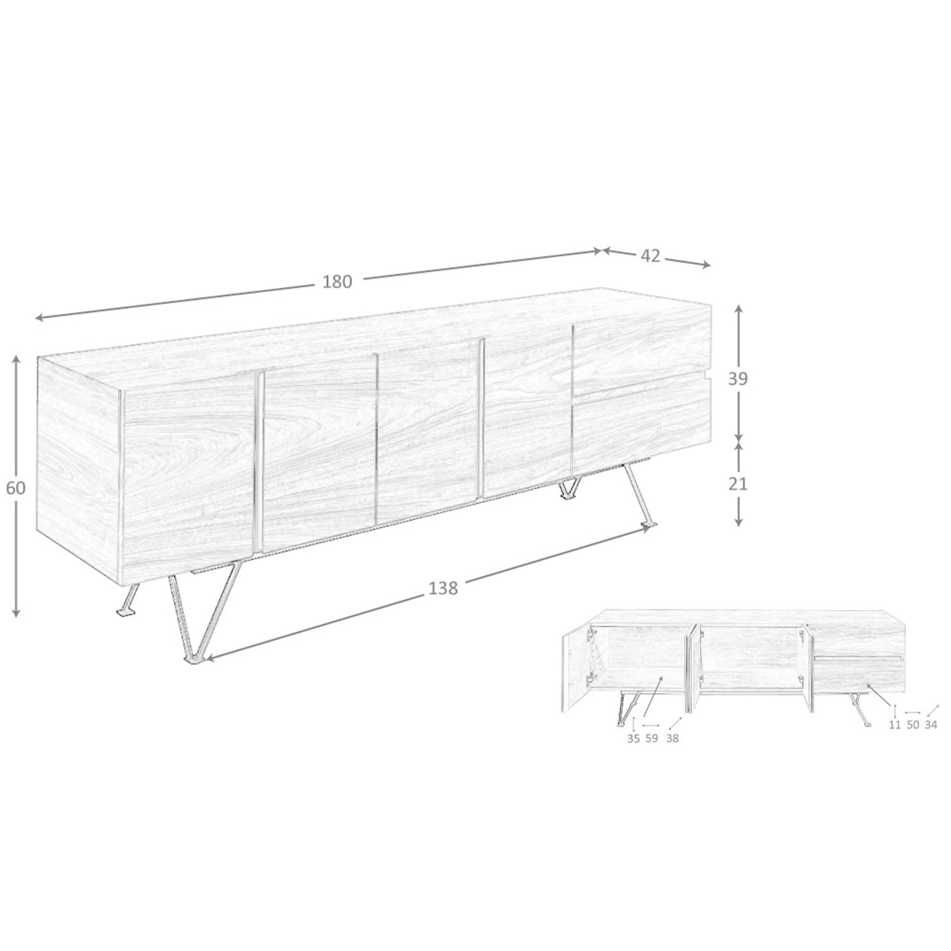 TV-Lowboard Braun