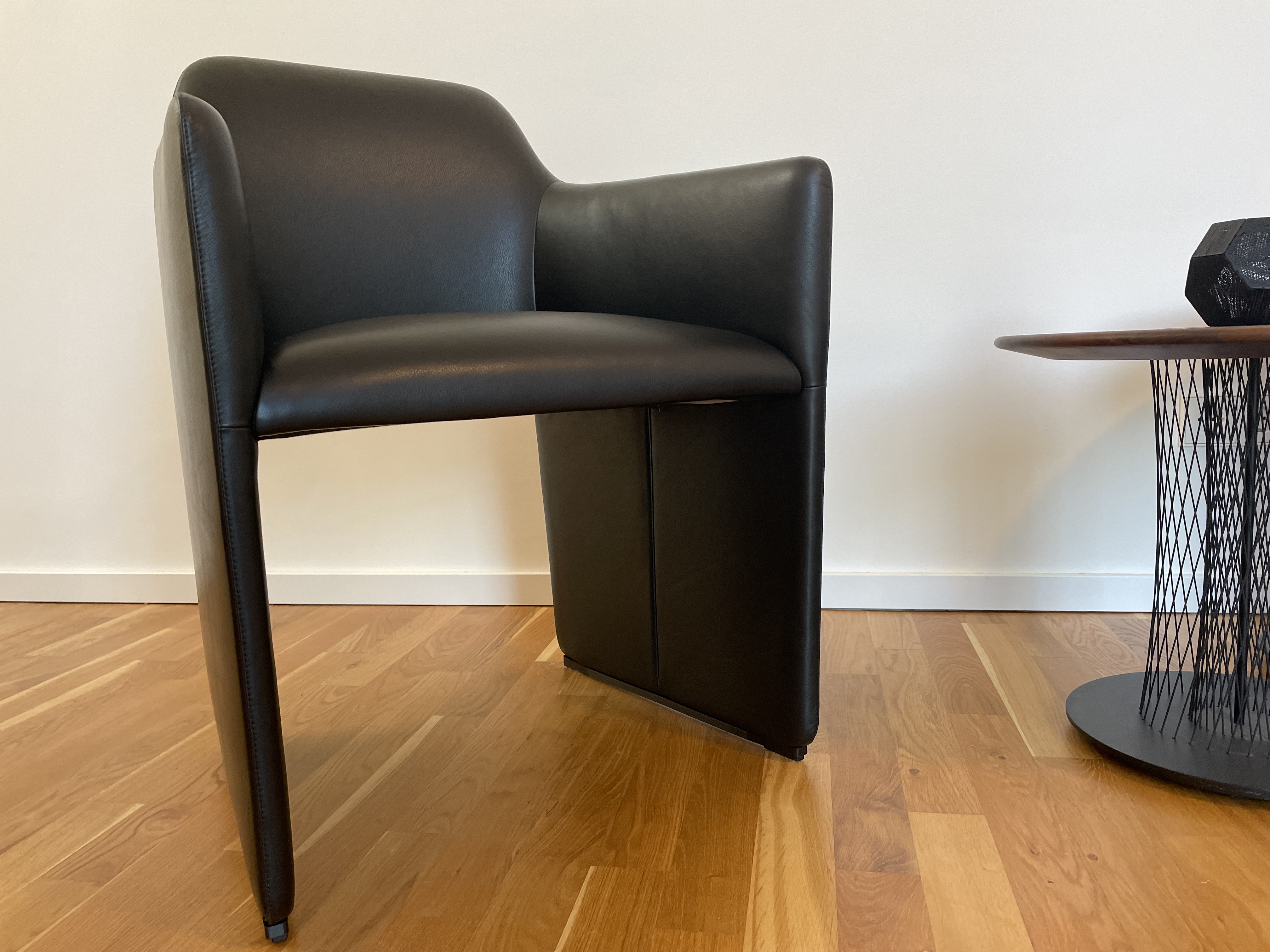 2x 525 Foster Walter Knoll Sessel mit Armlehne Leder Schwarz
