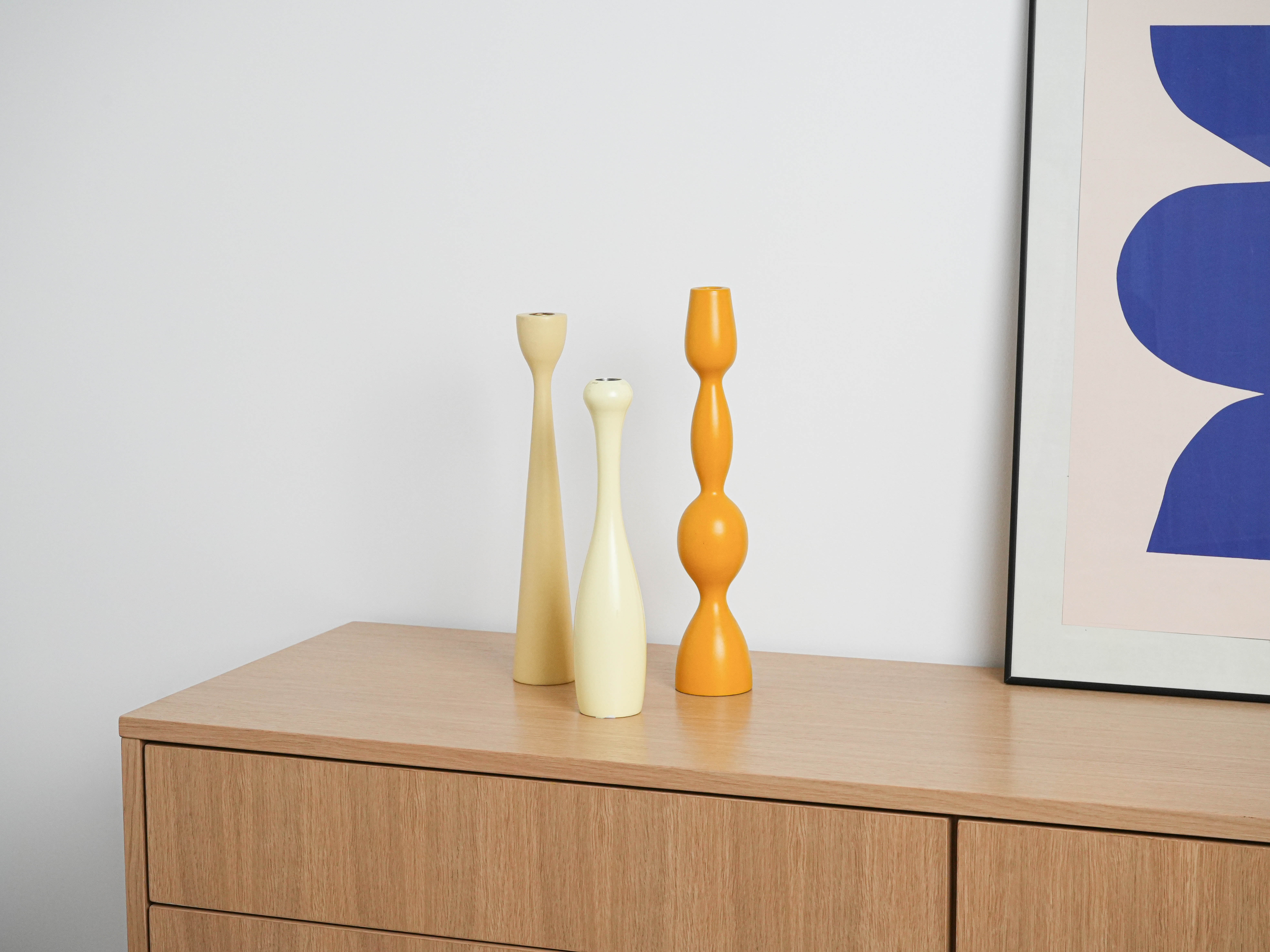 Candlestick 1970s Pastel White