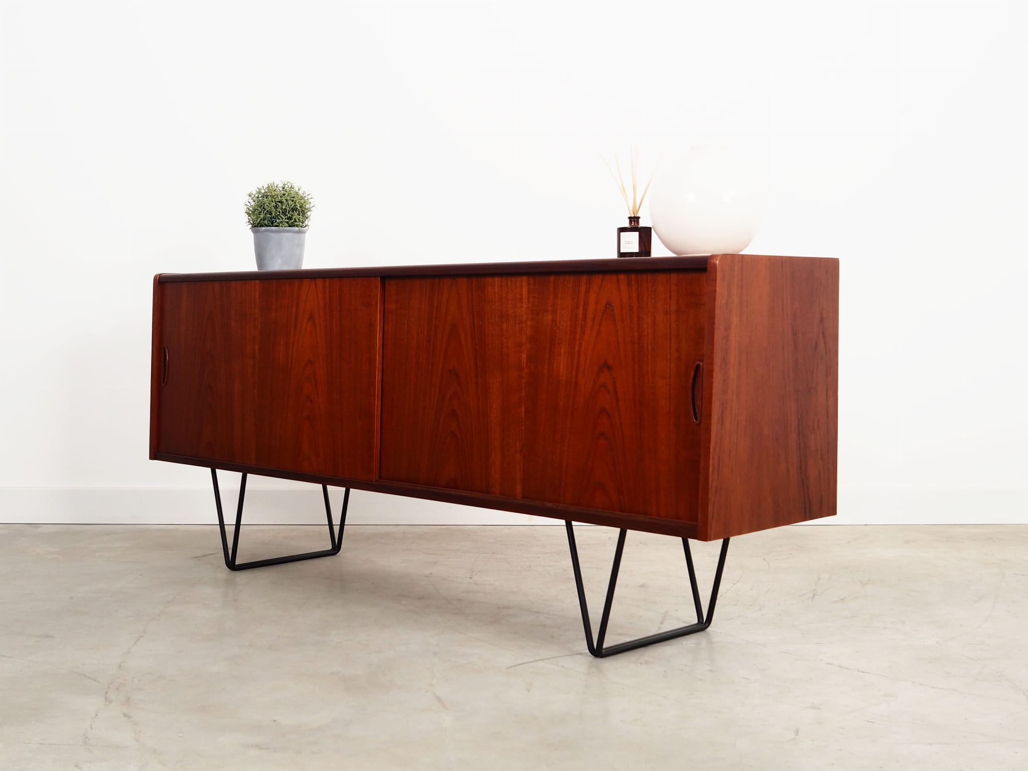 Vintage Sideboard Teakholz Metall Braun 1970er Jahre