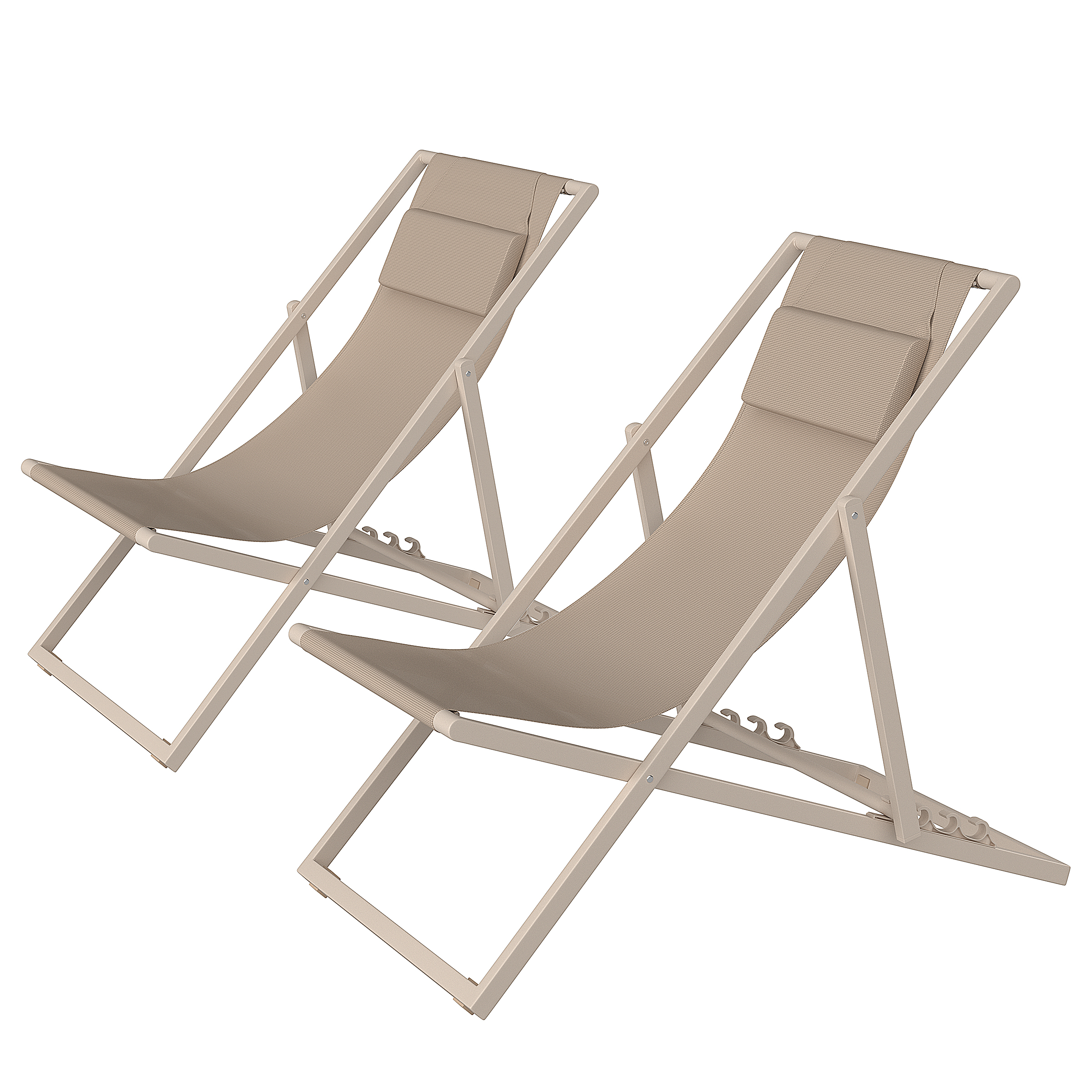 Deck Chair Nivi Set of 2 Beige