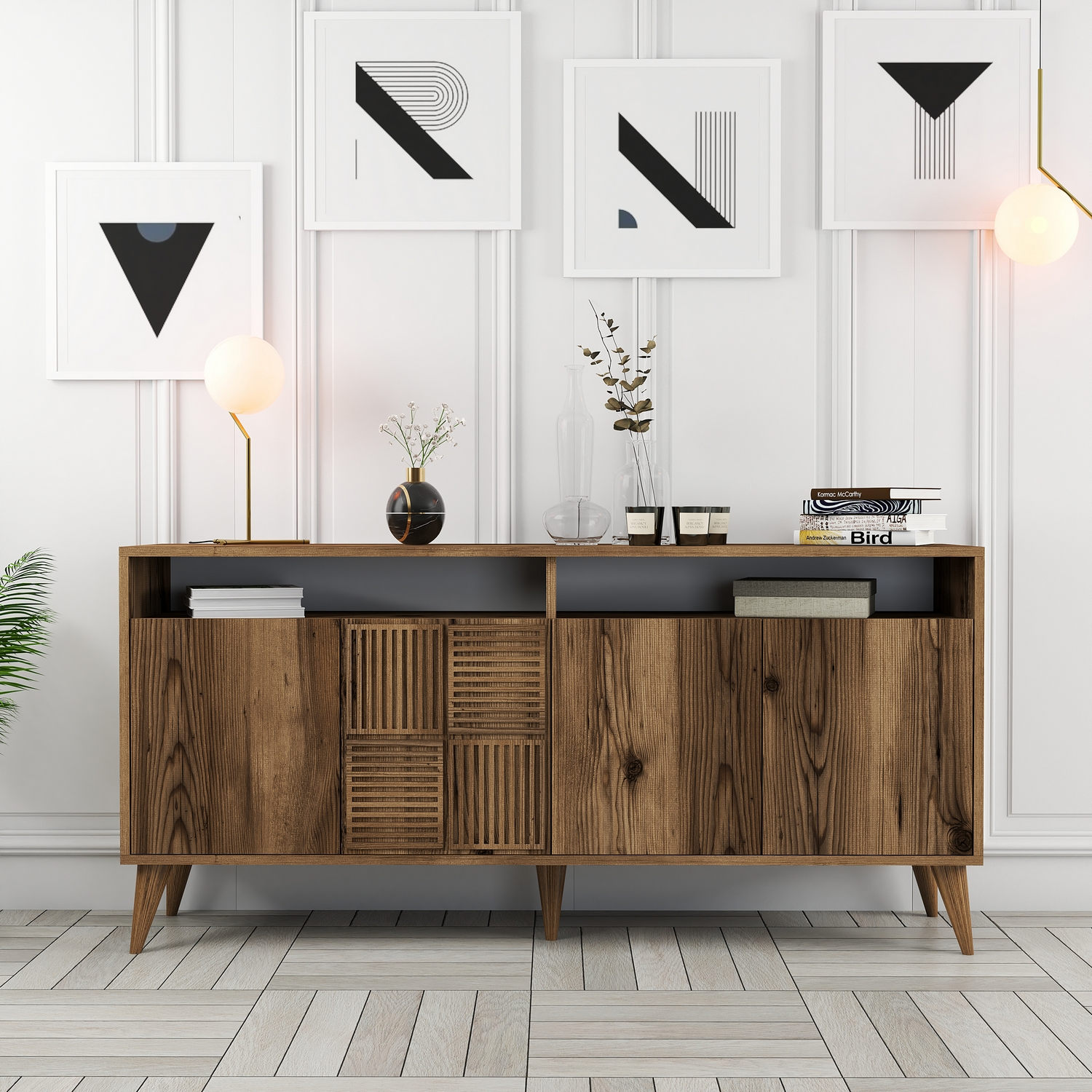 Milan Sideboard Walnussbraun 160cm