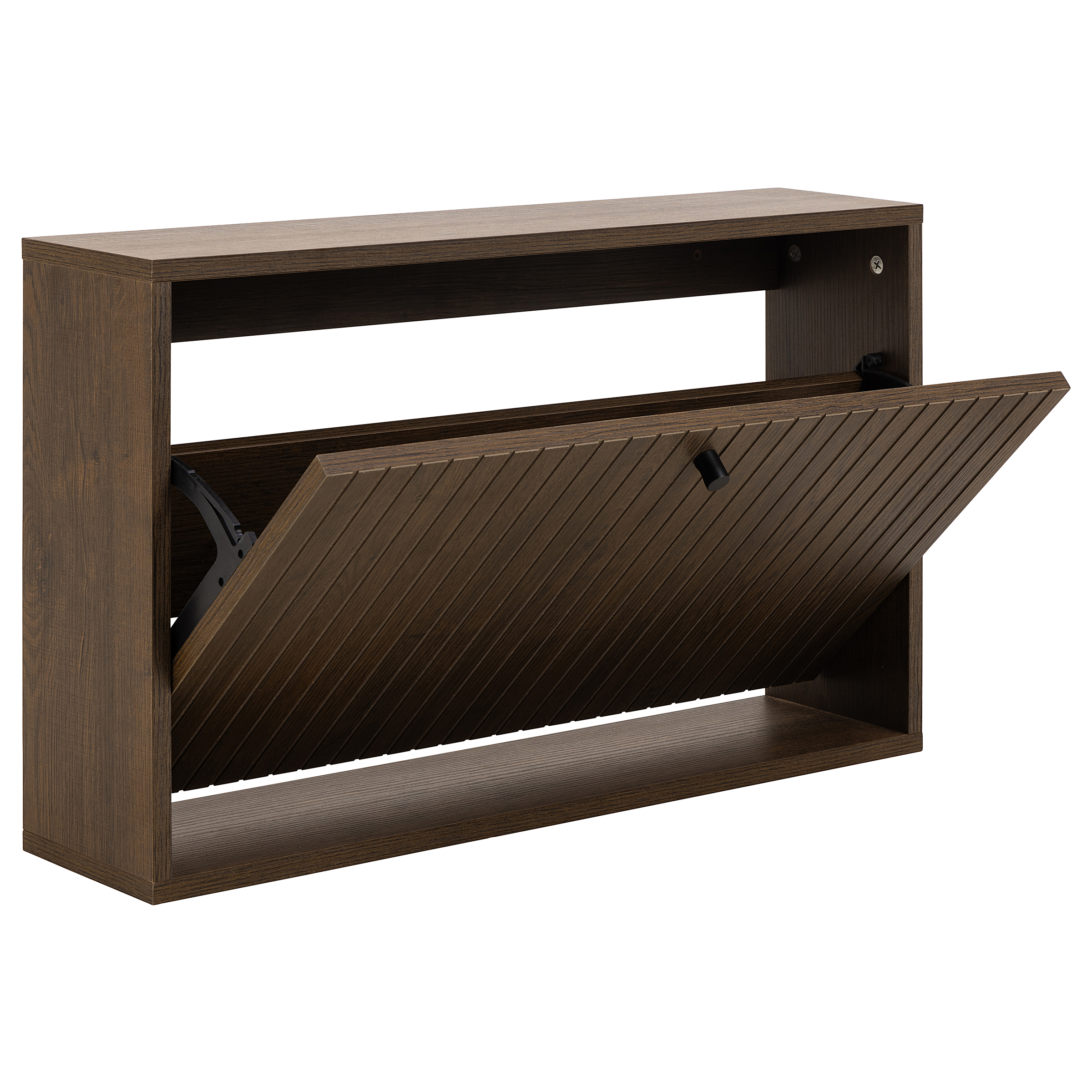 Wall-mounted Shoe Cabinet Edmo Dark Oak