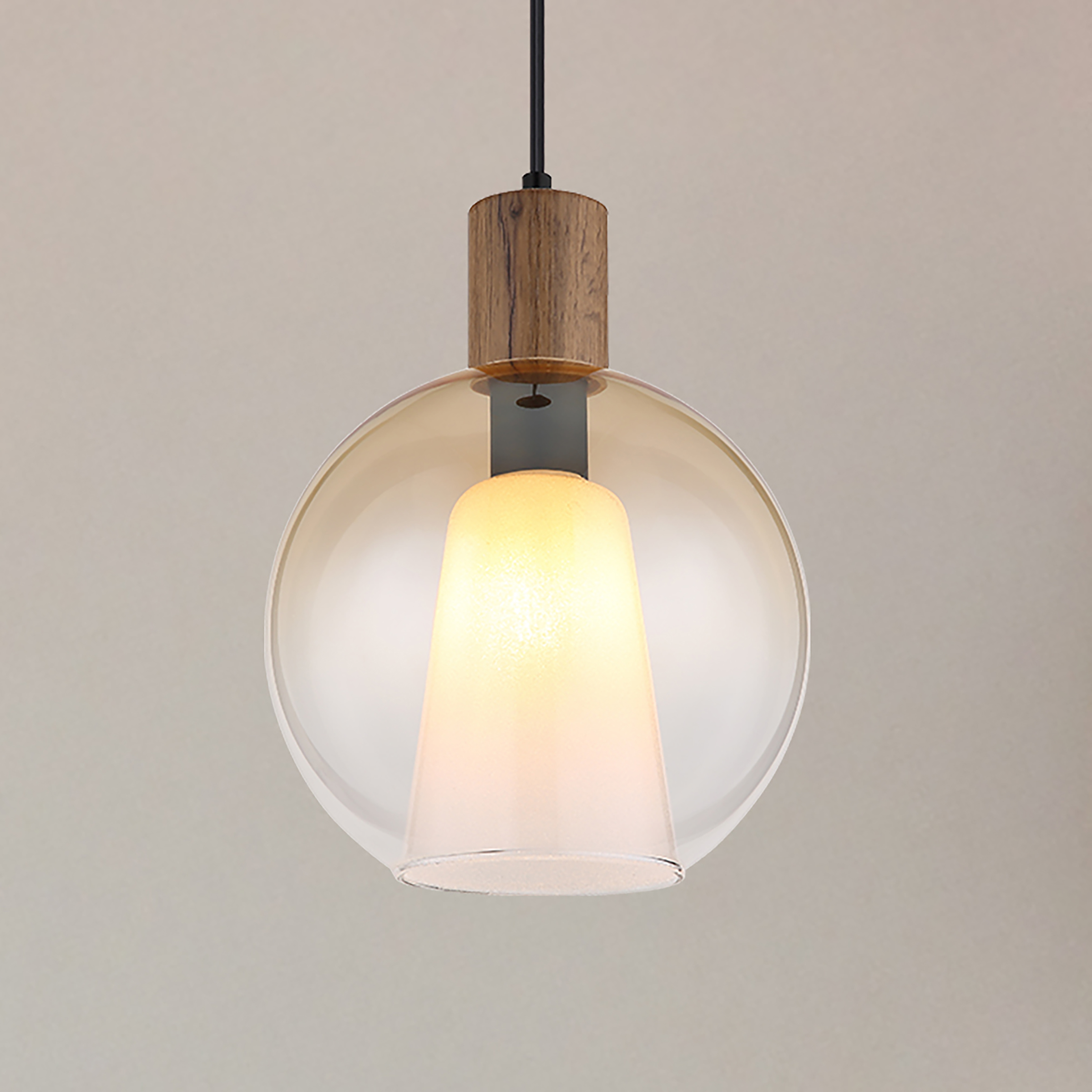 Pendelleuchte Barry 1-flammig Farbglas Eisen