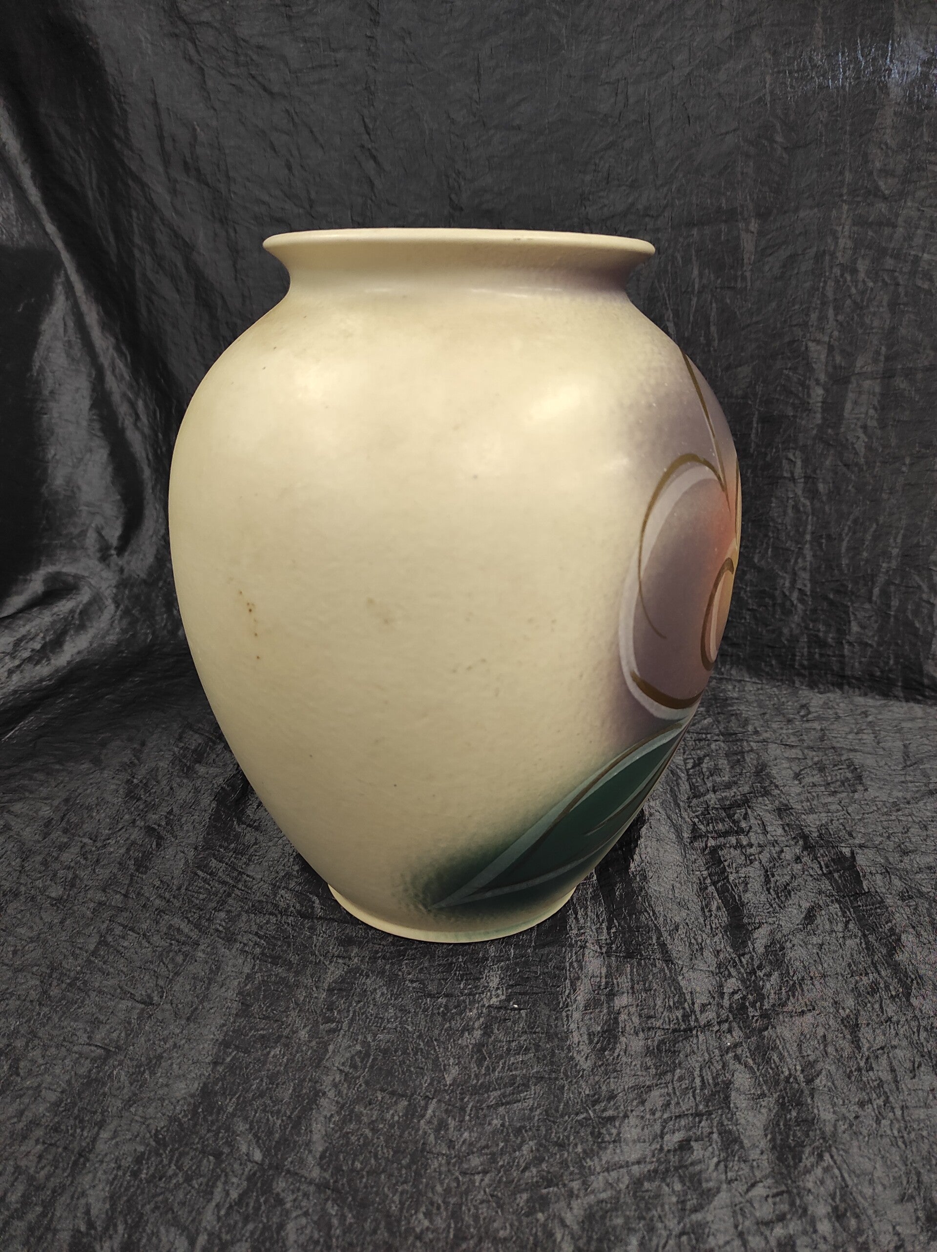 Vintage Keramik Vase Braun Weiß
