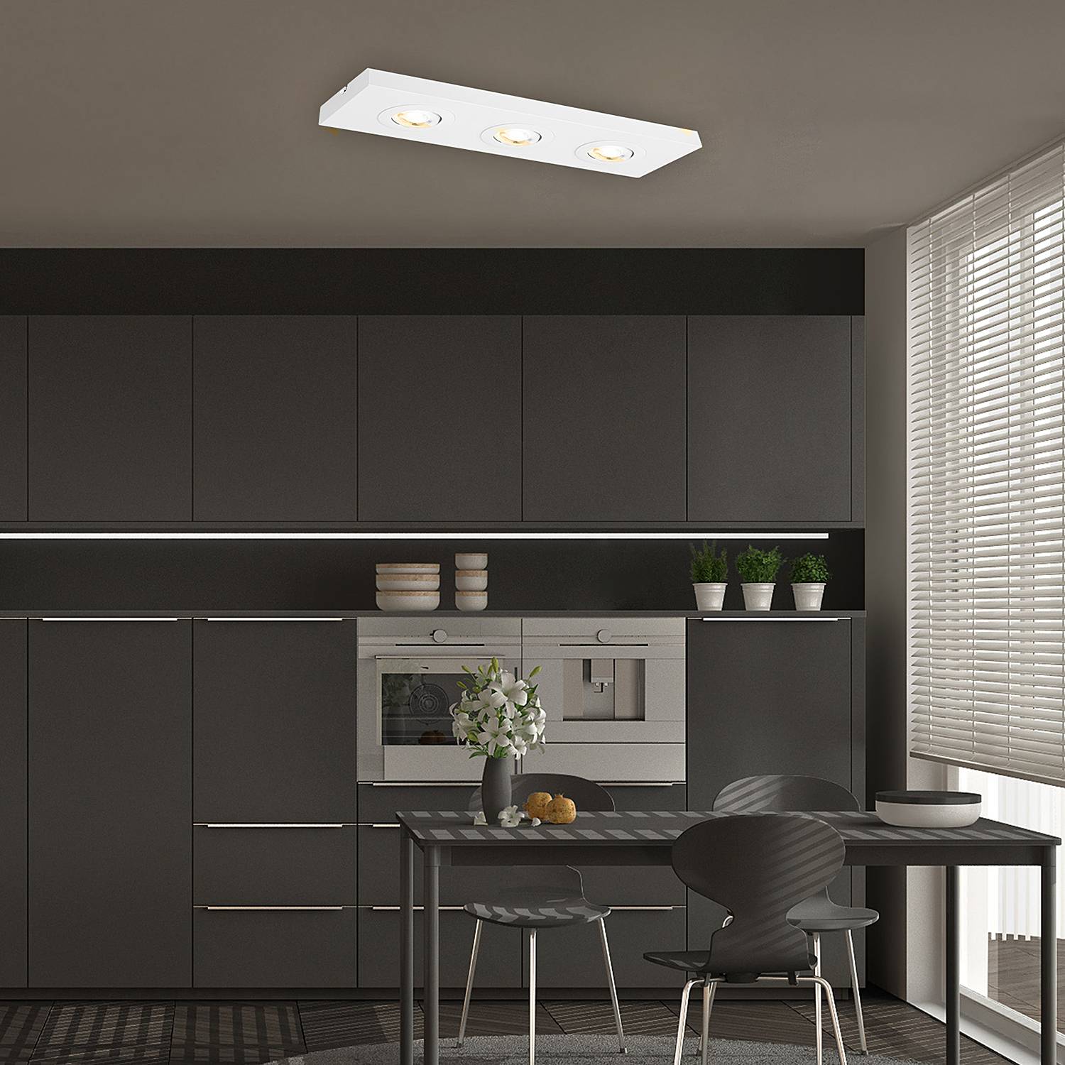 Morco LED-Deckenleuchte Aluminium Weiß 3-flammig