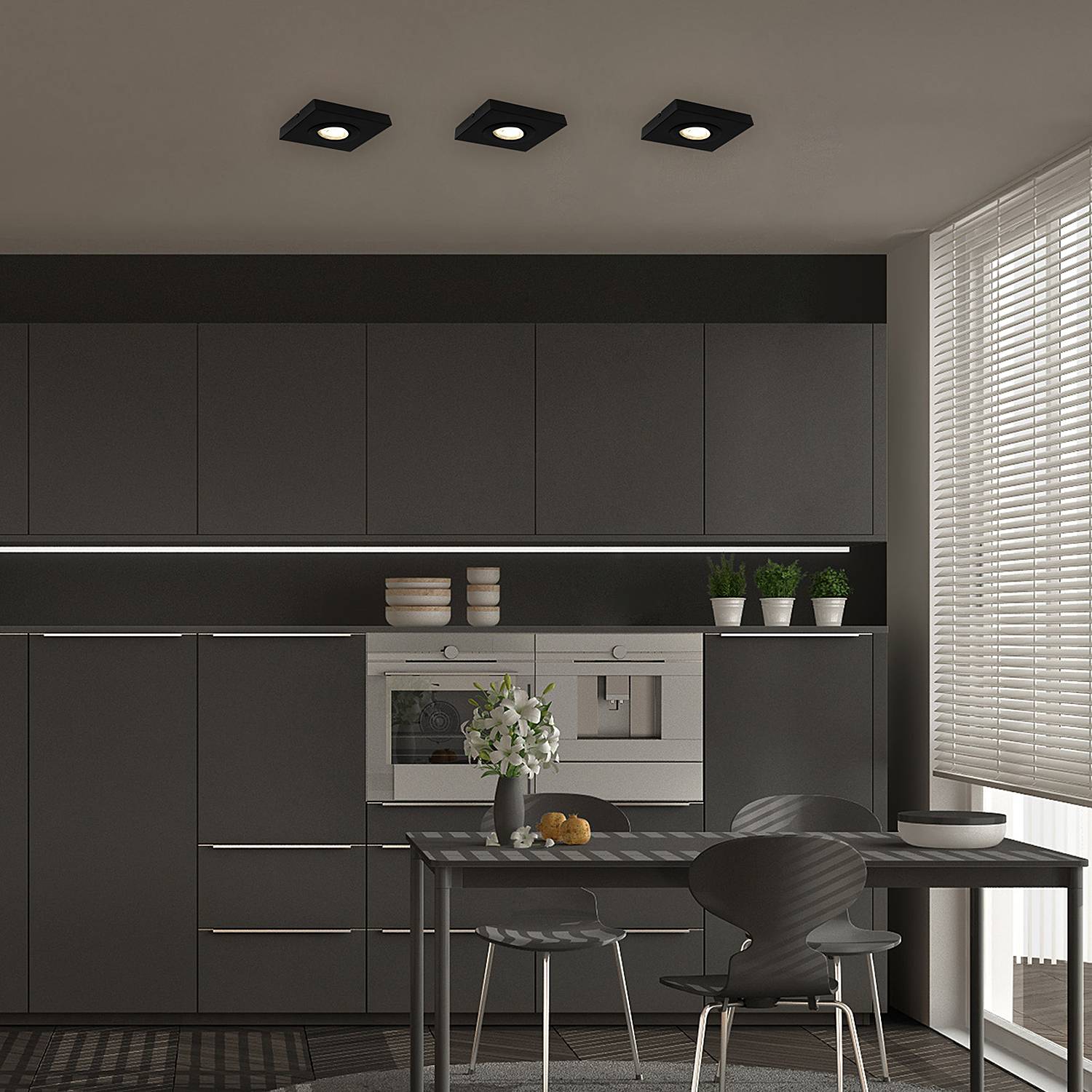 Morco LED-Deckenleuchte Aluminium Schwarz 1-flammig