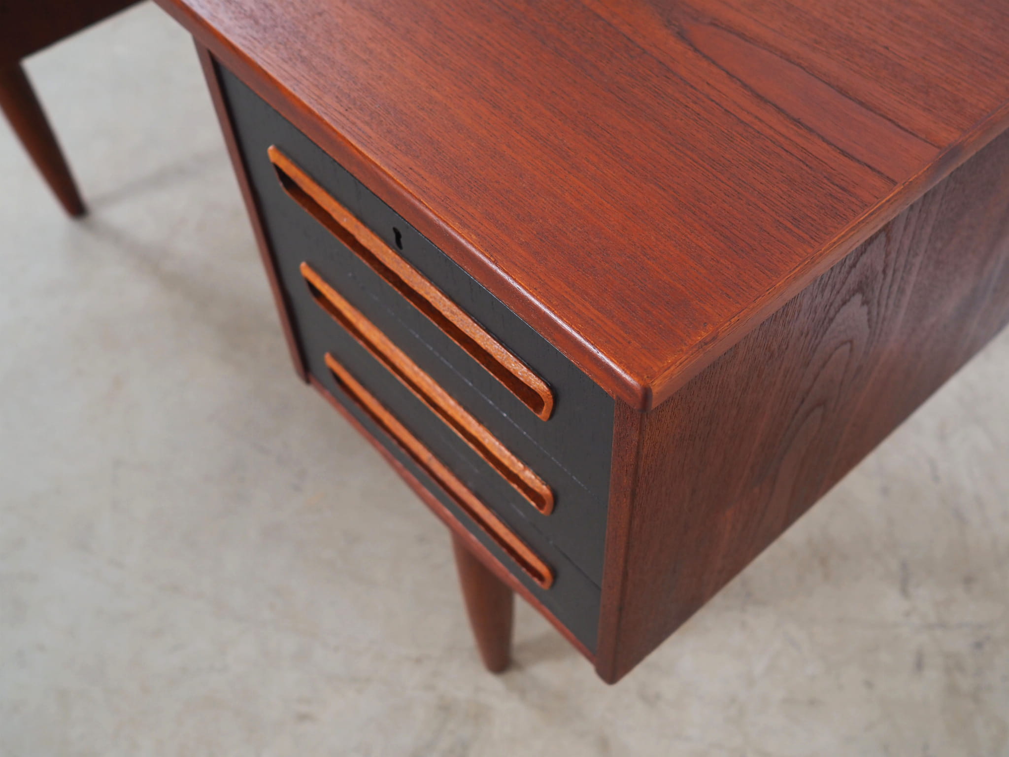 Vintage Desk Teak Wood Brown 1970s