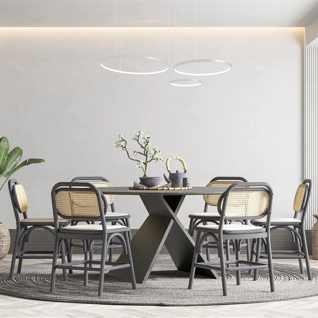 Ring-shaped LED pendant lamp CAECILIA White