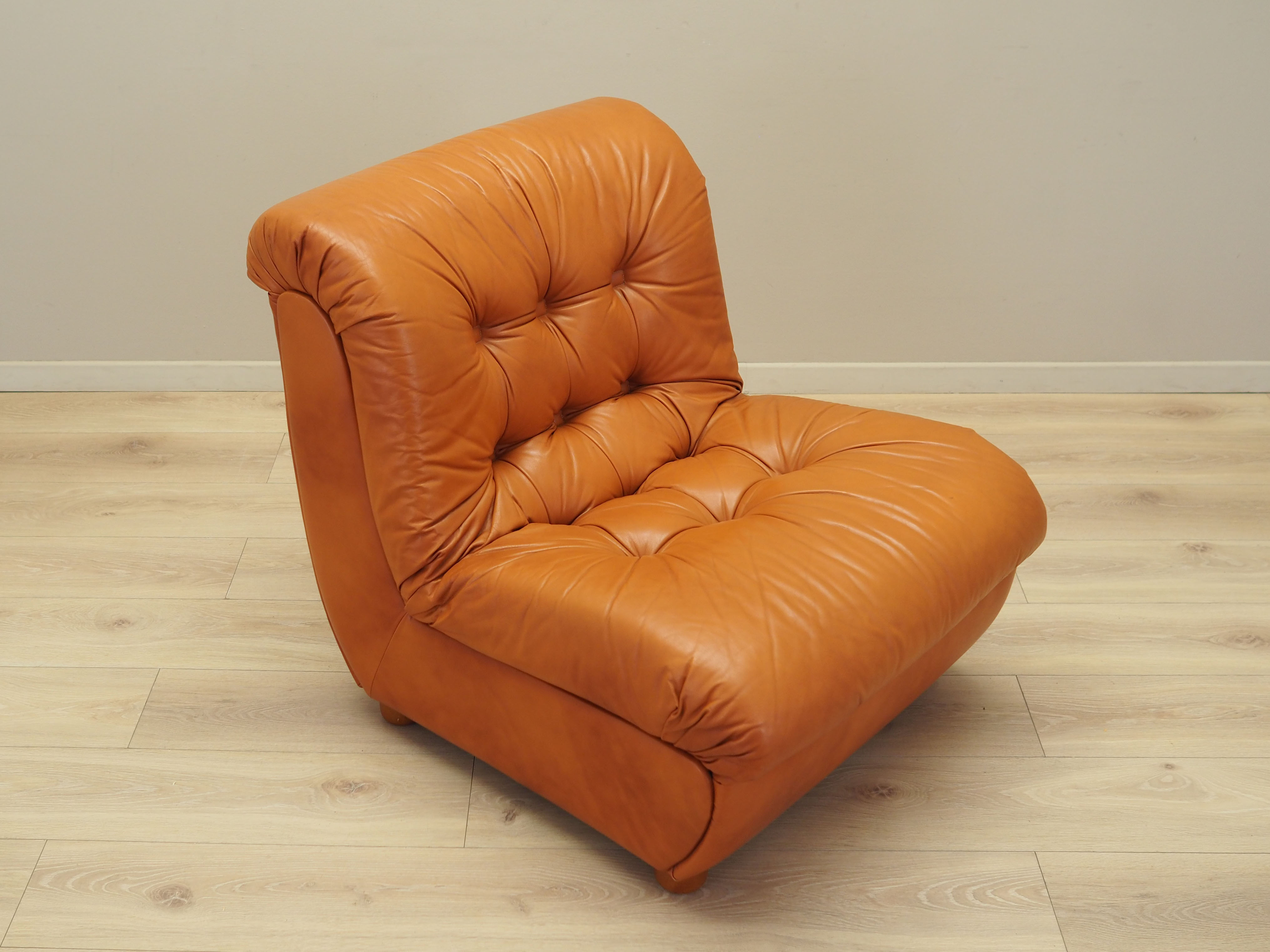 Sessel Leder Braun 1970er Jahre